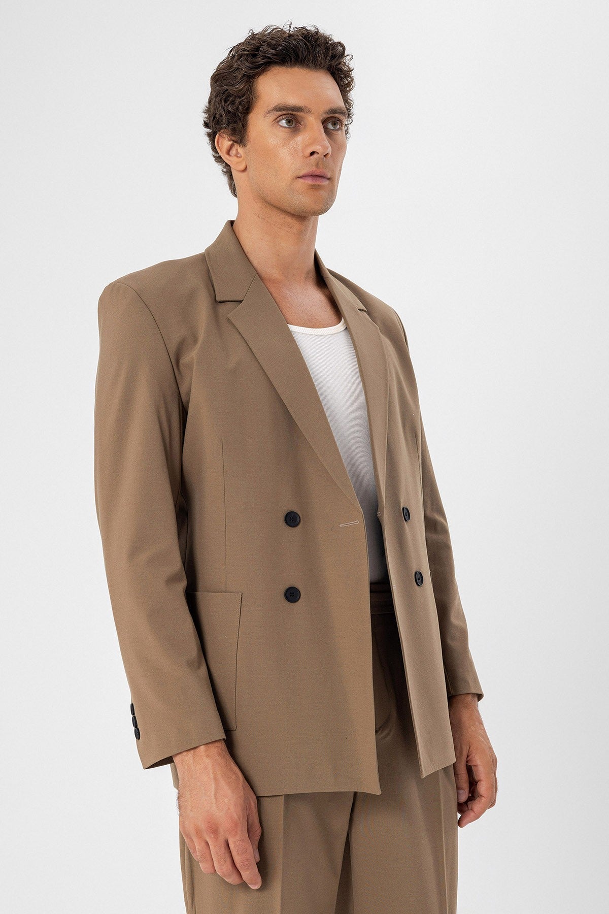 Antioch Men's Double-Breasted Blazer with Side Pockets