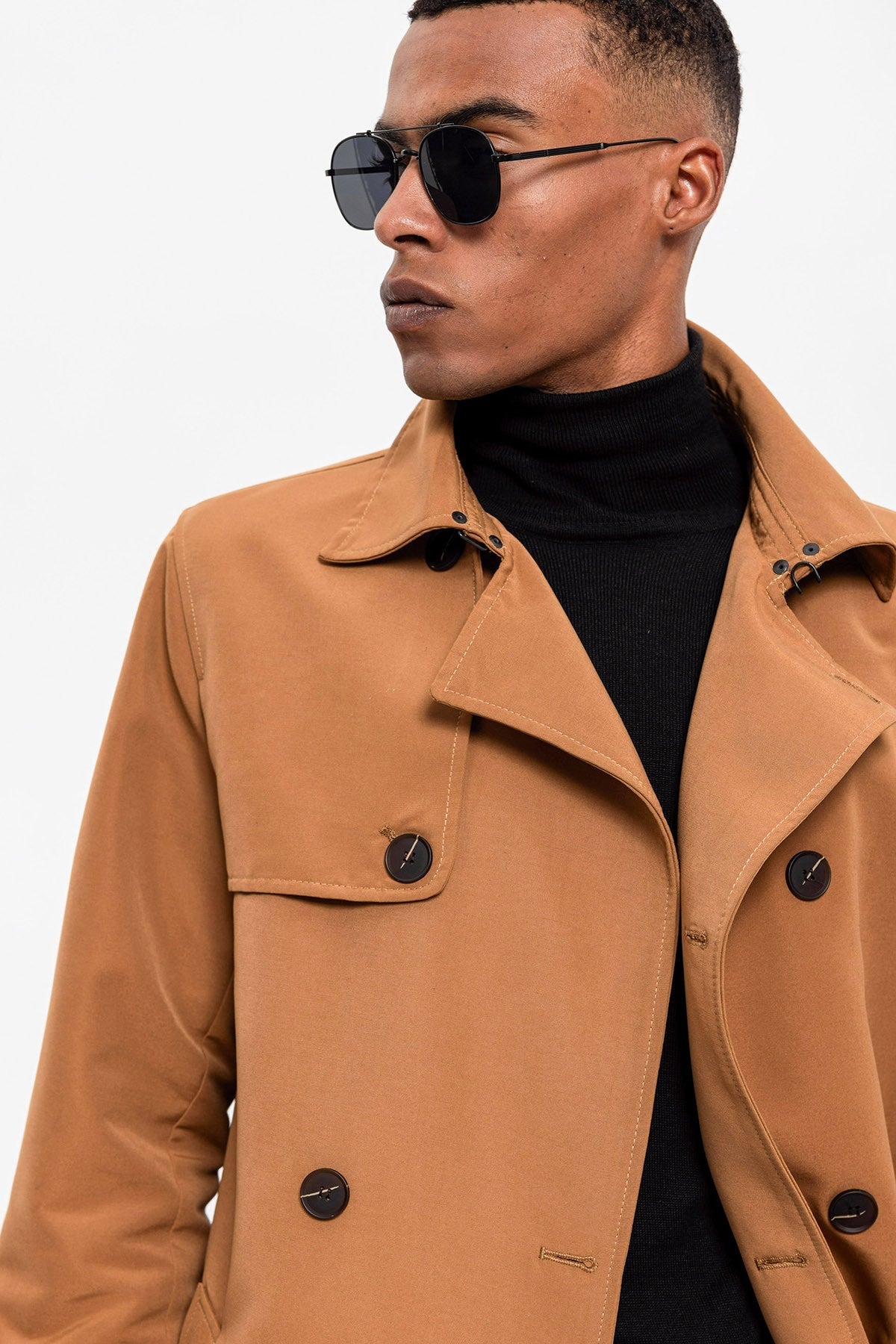 Antioch Belted Double-Breasted Trench Coat