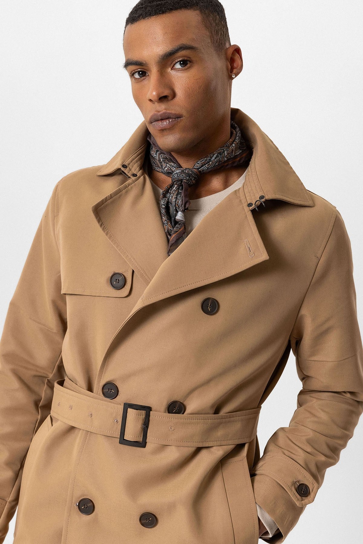 Antioch Belted Double-Breasted Trench Coat