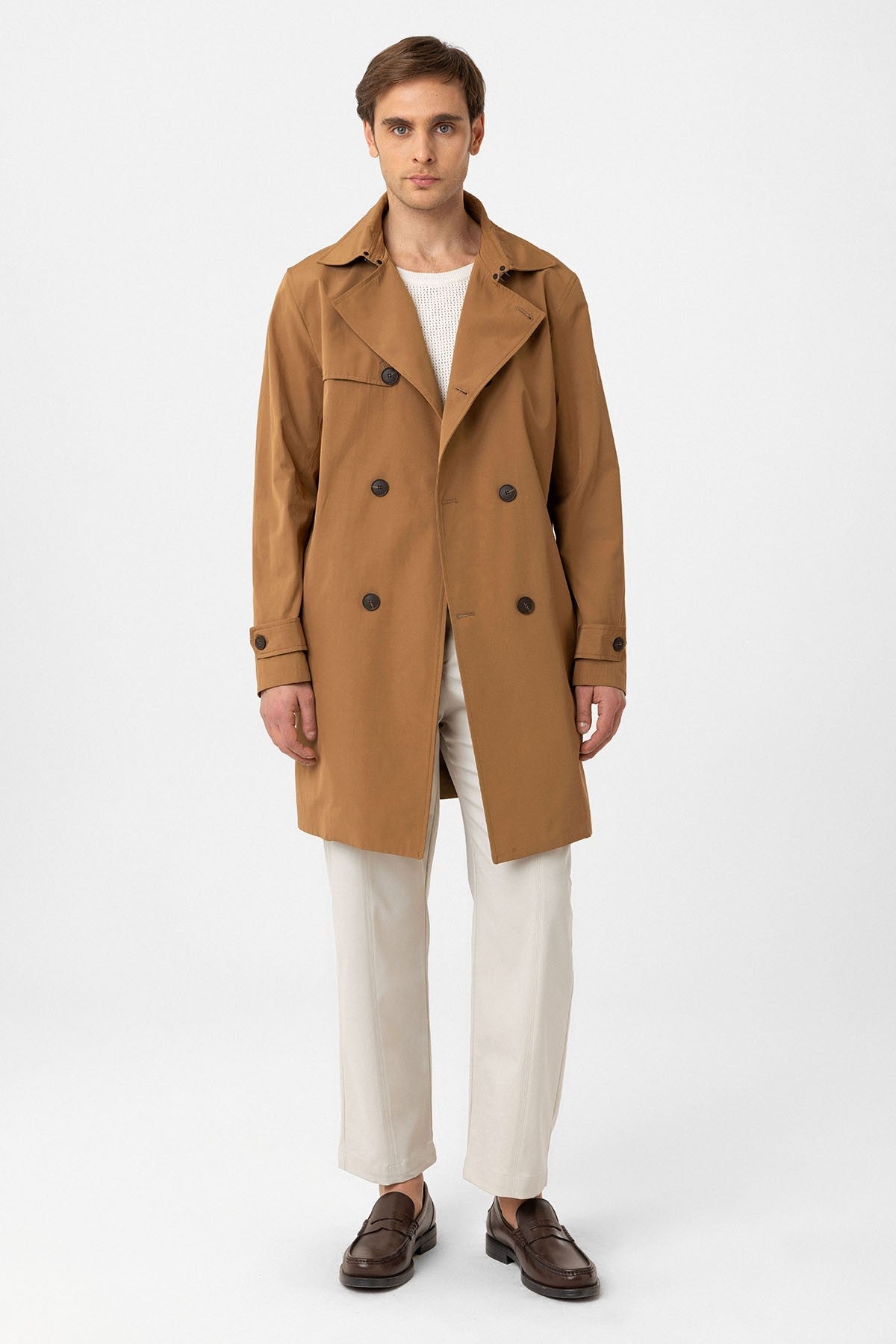 Antioch Belted Double-Breasted Trench Coat