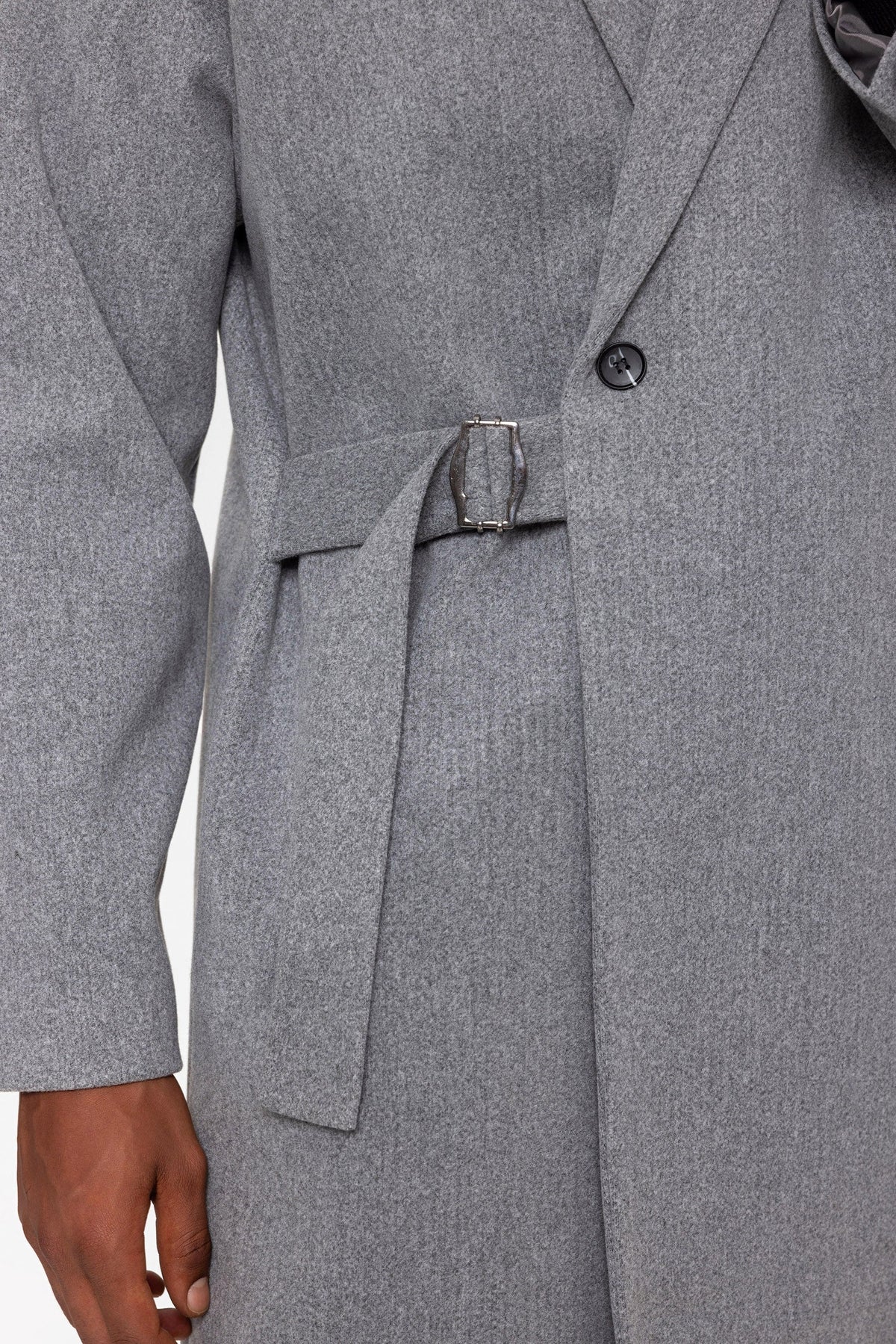 Oversized Men's Coat with a Belt