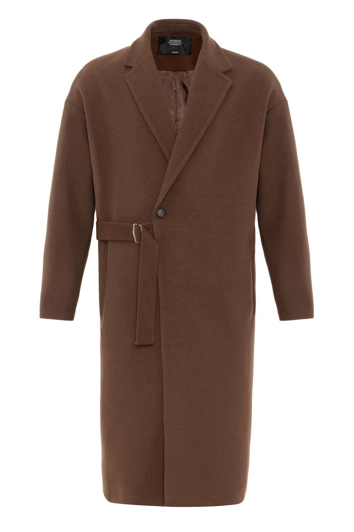 Oversized Men's Coat with a Belt