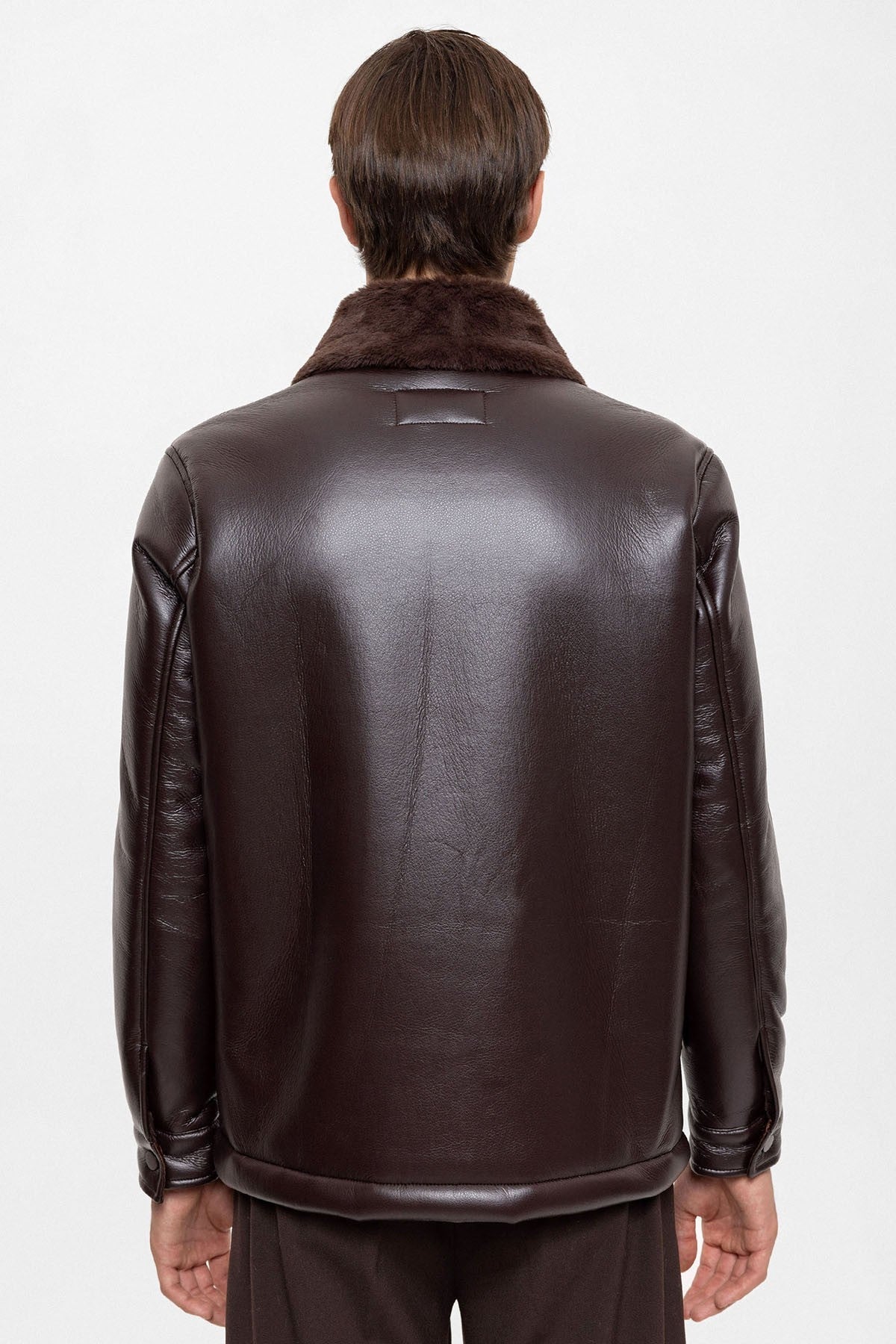 Antioch Astar Detailed Faux Leather Jacket