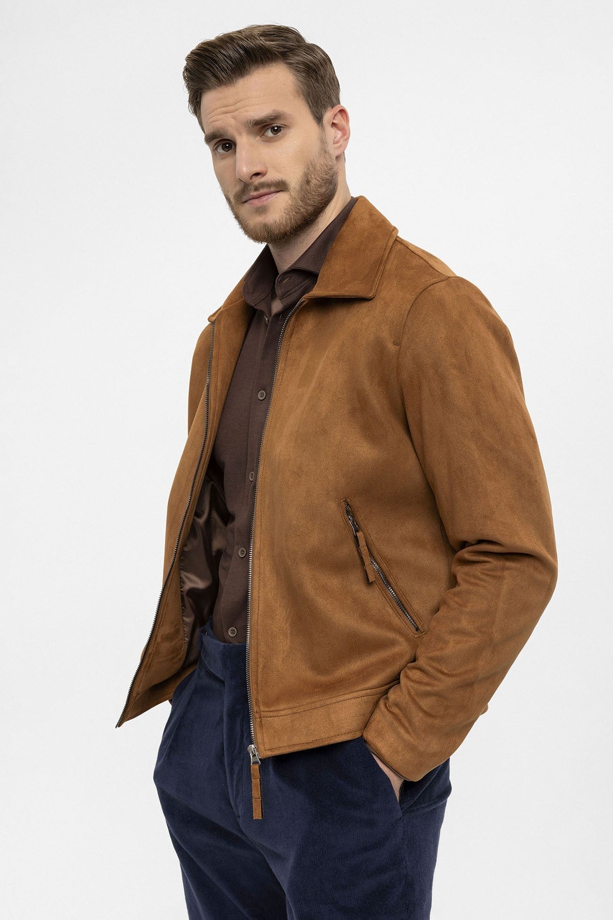 Antioch Zipper Suede Men's Jacket