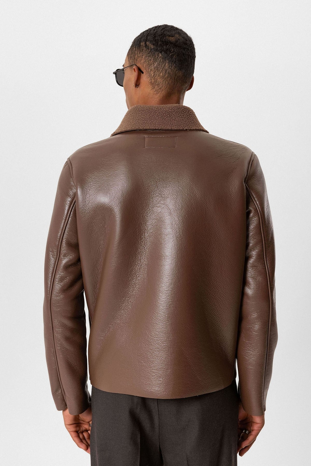 Antioch Astar Detailed Faux Leather Men's Jacket
