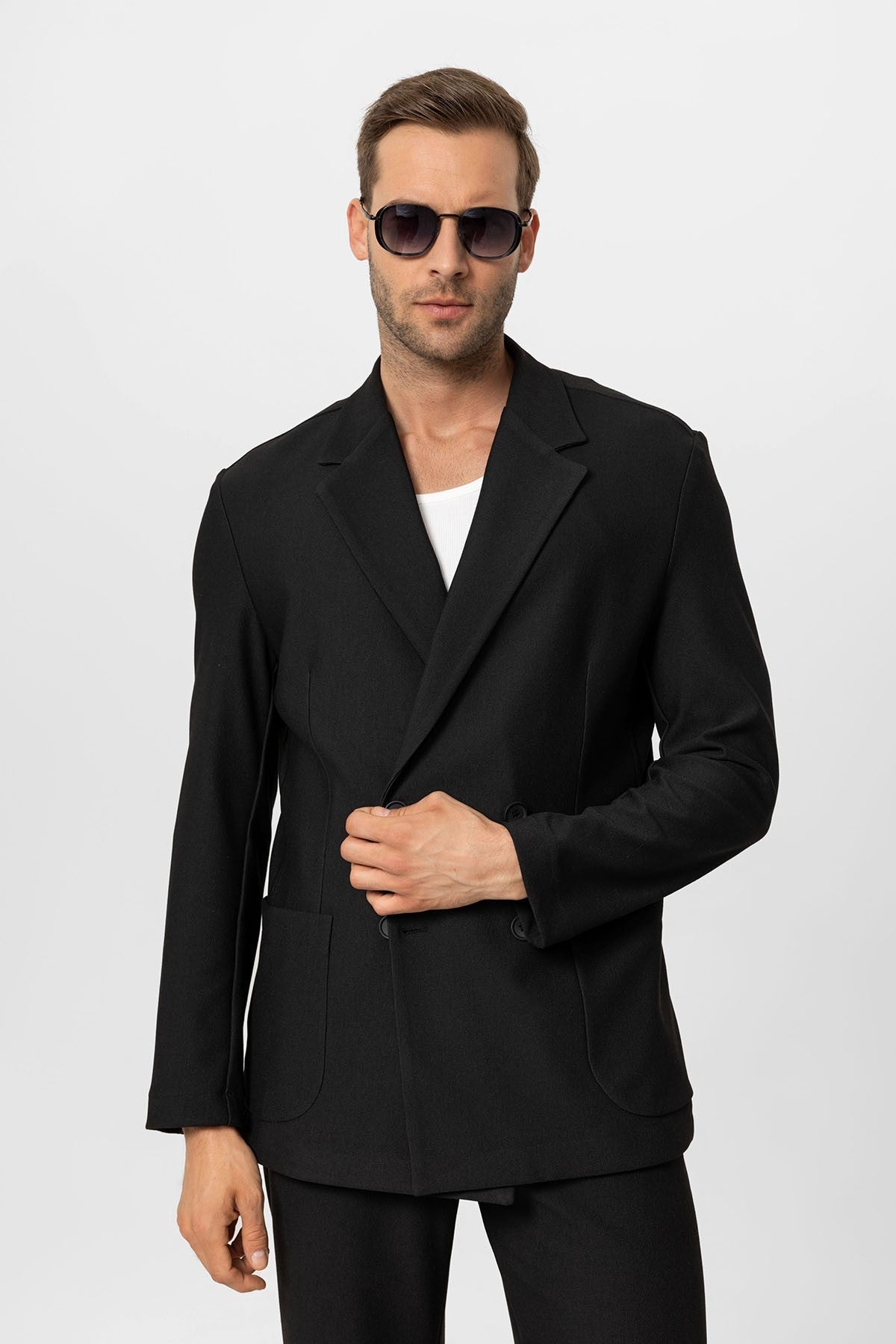 Antioch Cross-Over Collar Relaxed-Fit Men's Suit