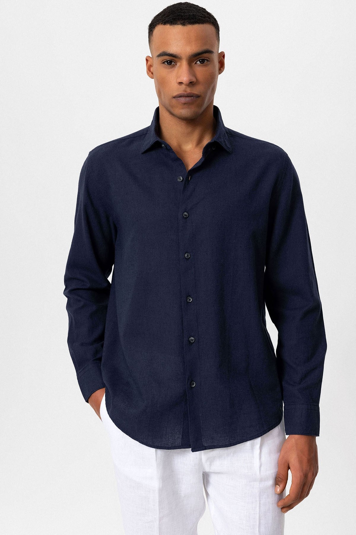 Men's Linen-Blend Shirt