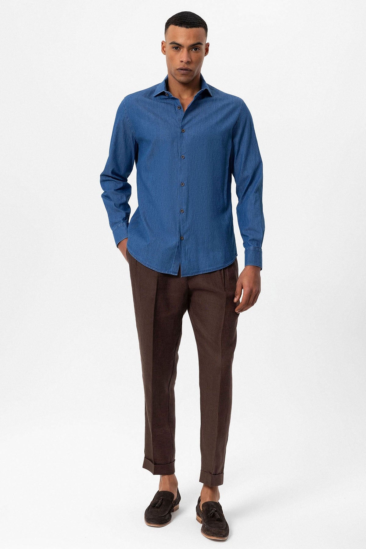Antioch Men's Long-Sleeve Denim Shirt