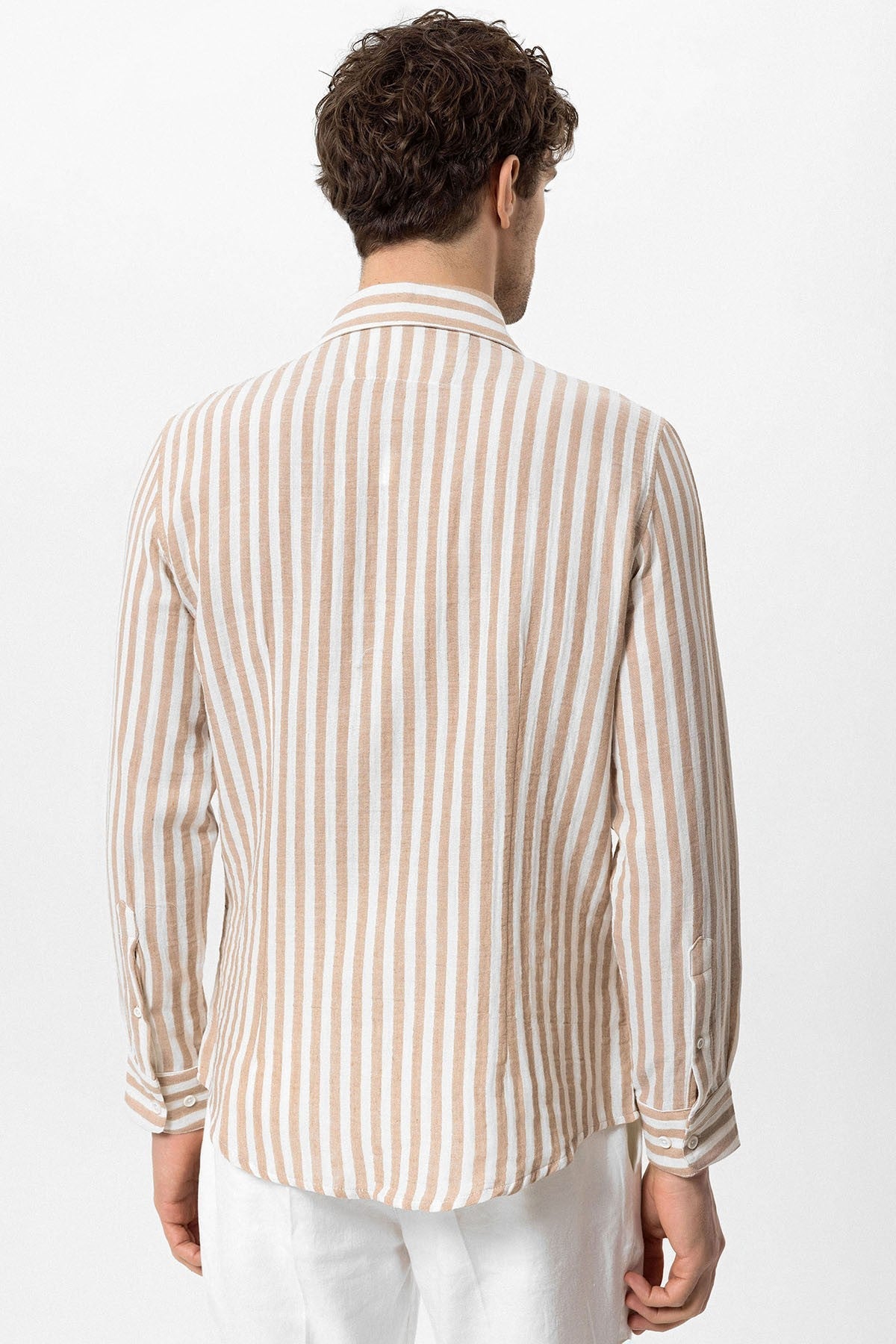 Men's Shirt with Contrast Stripes