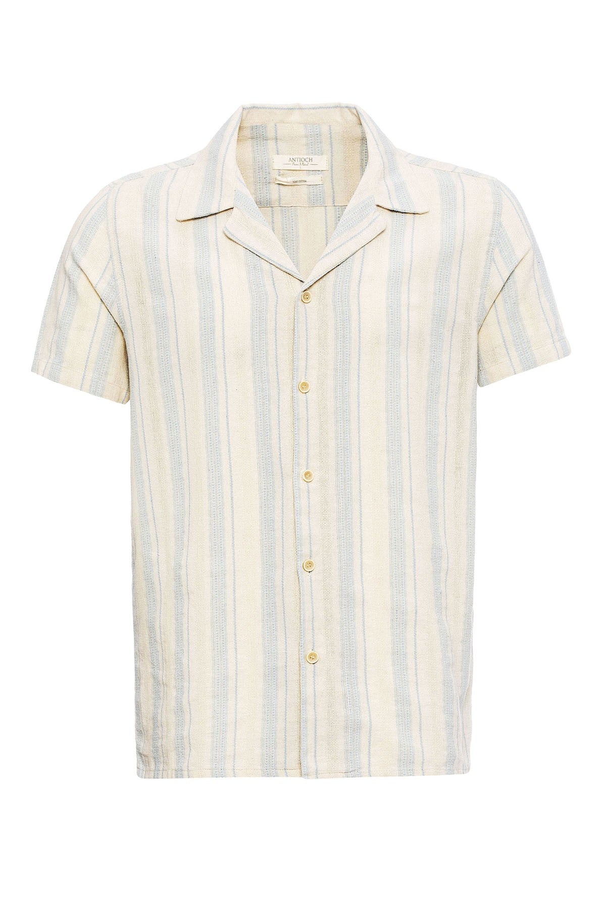 Antioch Short-Sleeved Striped Men's Shirt with a Polo Collar