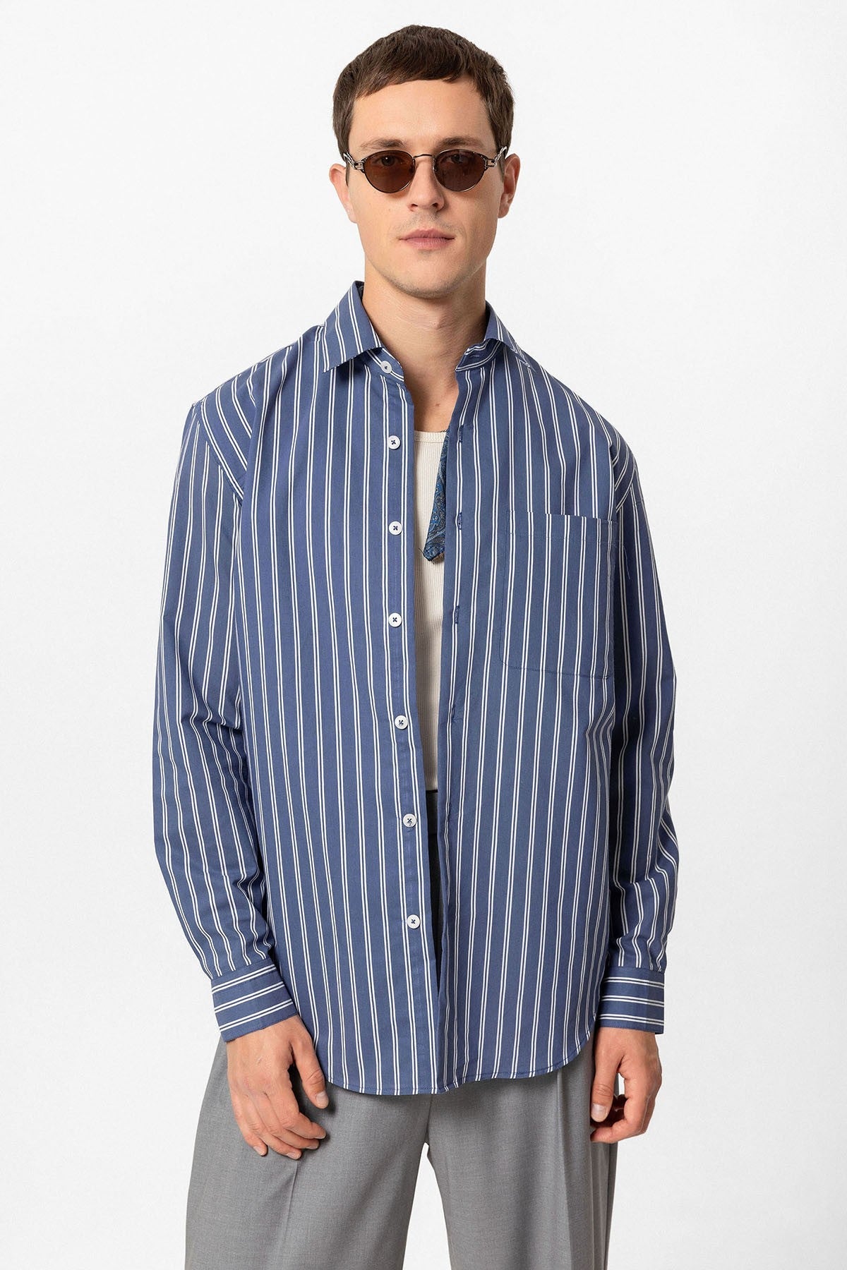 Antioch Regular Fit Long-Sleeve Striped Men's Shirt