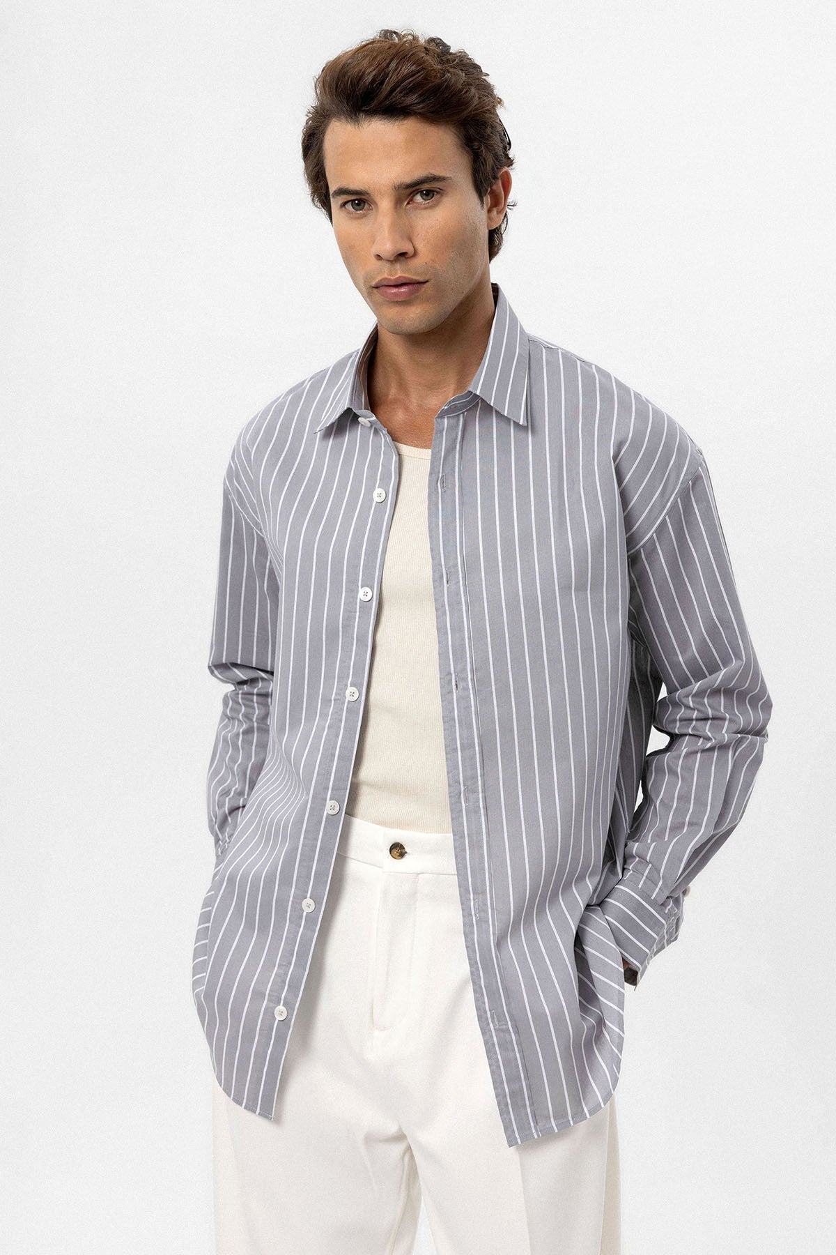 Antioch Oversized Striped Men's Shirt