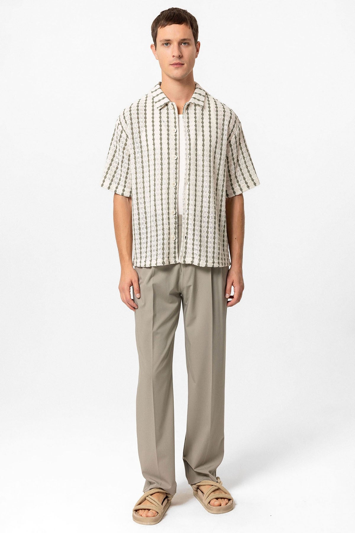Antioch Striped Knit Short-Sleeve Men's Shirt