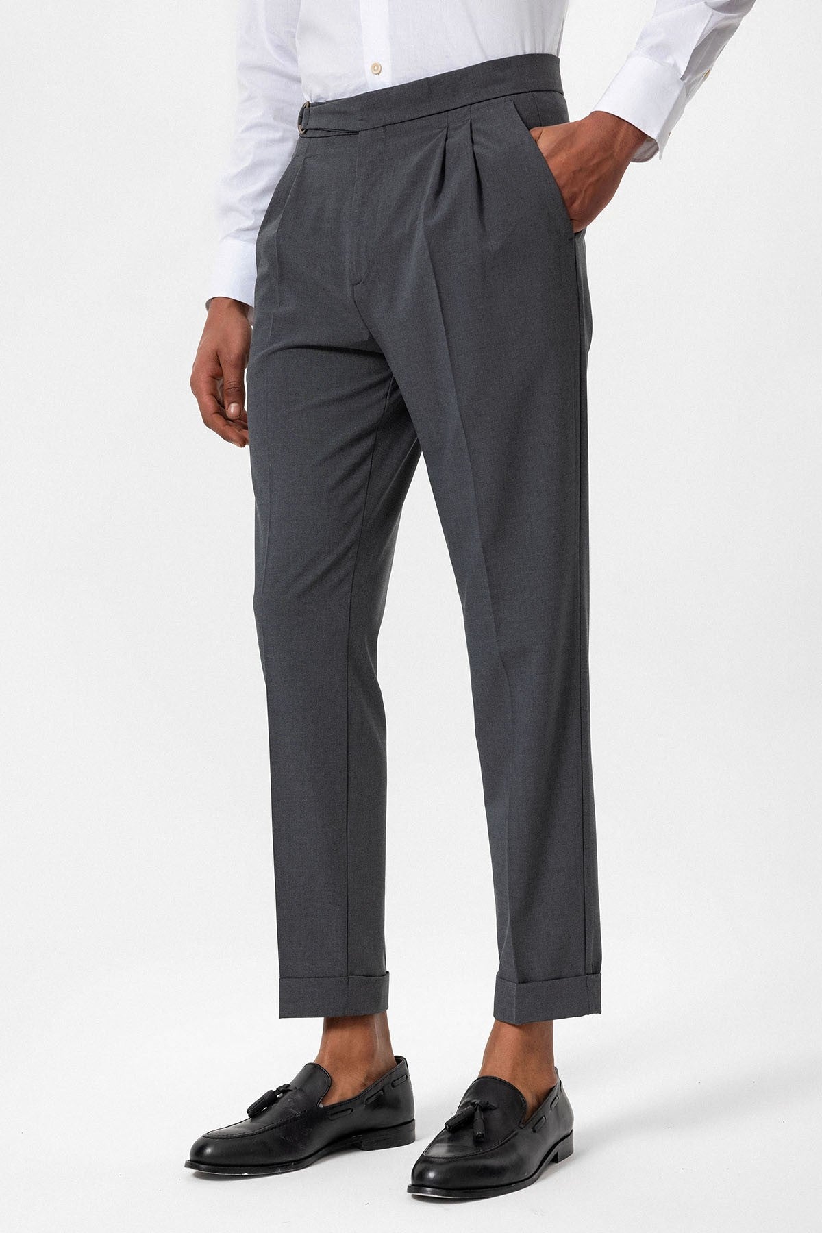Antioch High-Waisted Buckle-Closure Pleated Men's Pants