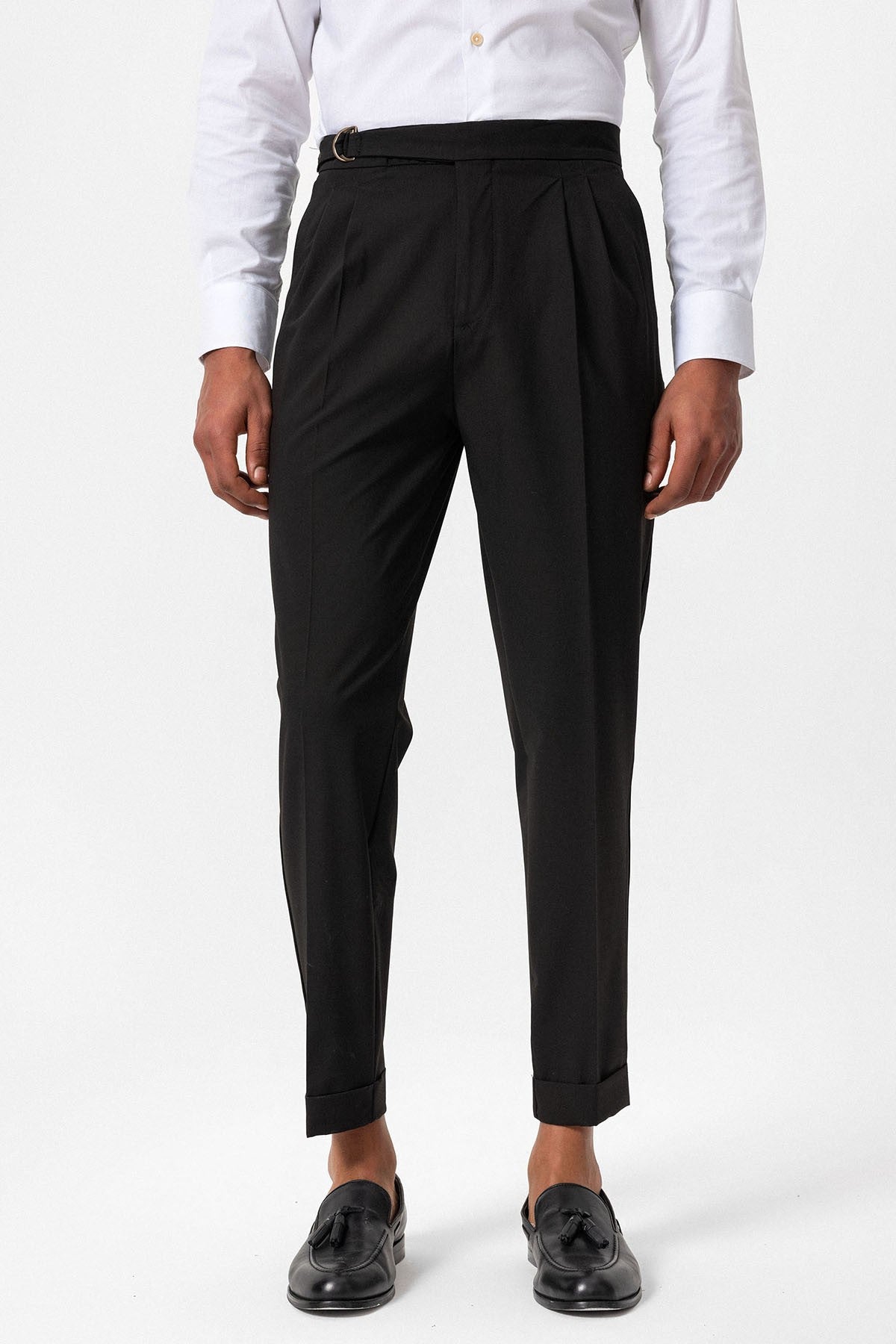 Antioch High-Waisted Buckle-Closure Pleated Men's Pants