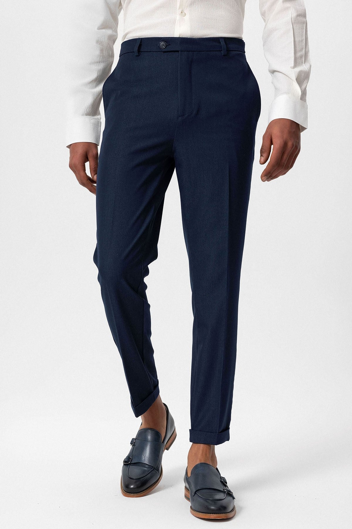 Slim-Fit Men's Pants with Double-Wide Legs