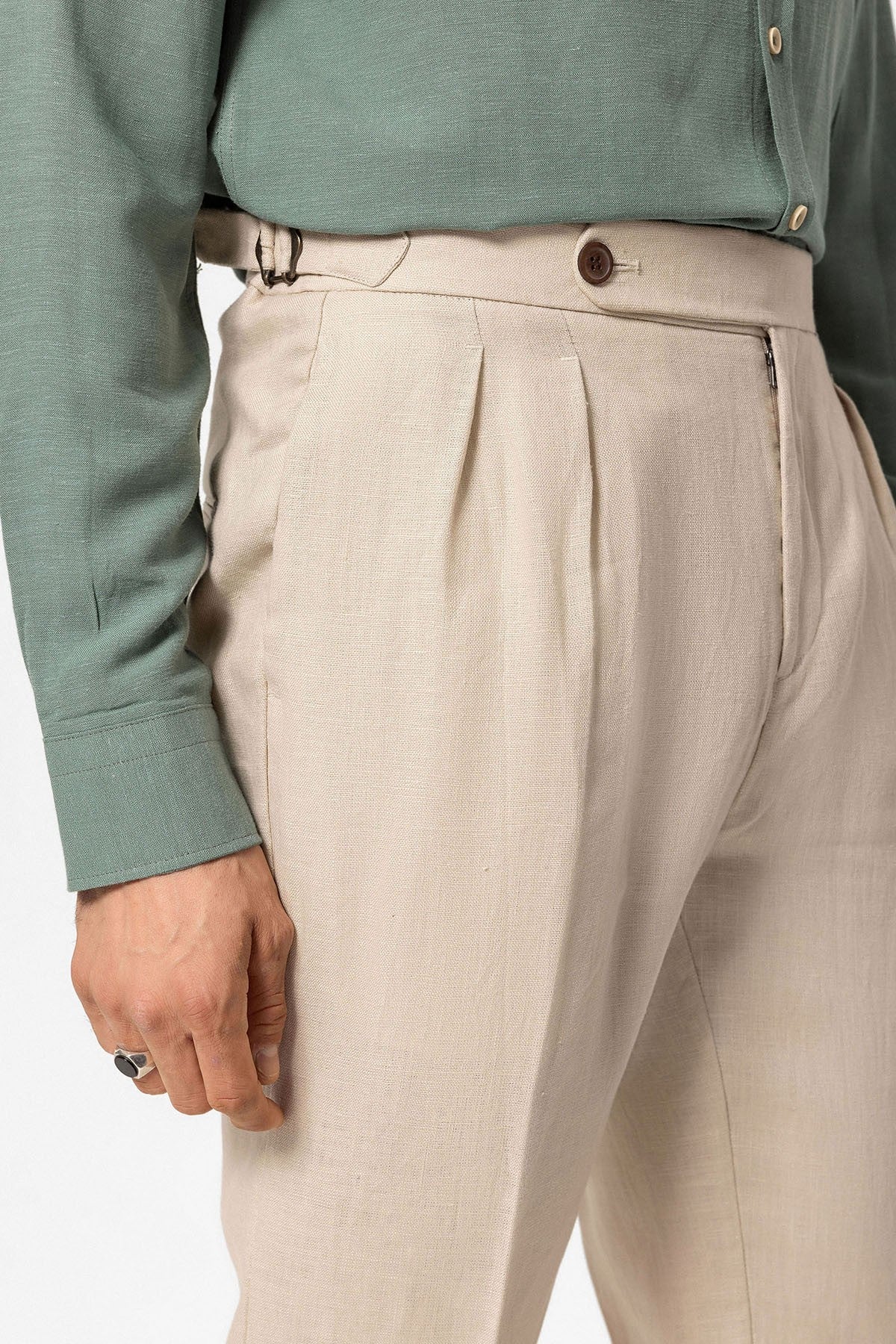Antioch High-Waisted 100% Linen Pleated Men's Pants