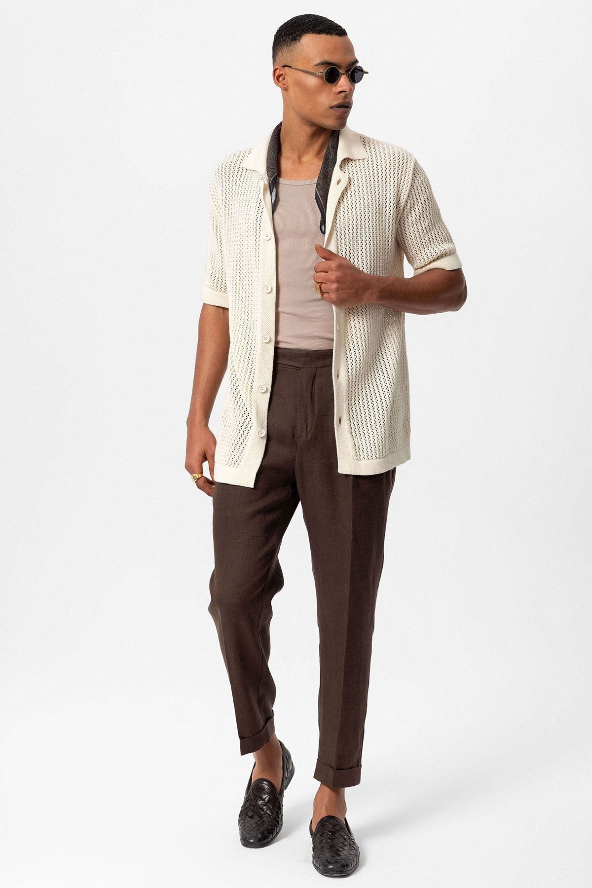 Antioch Short-Sleeved Openwork Men's Shirt