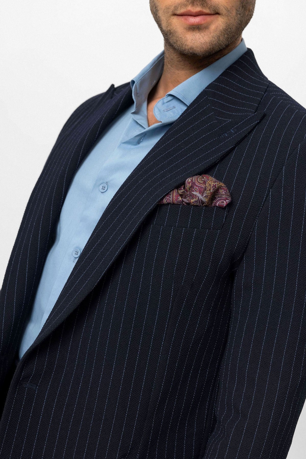 Antioch Single-Button Double-Breasted Striped Men's Blazer