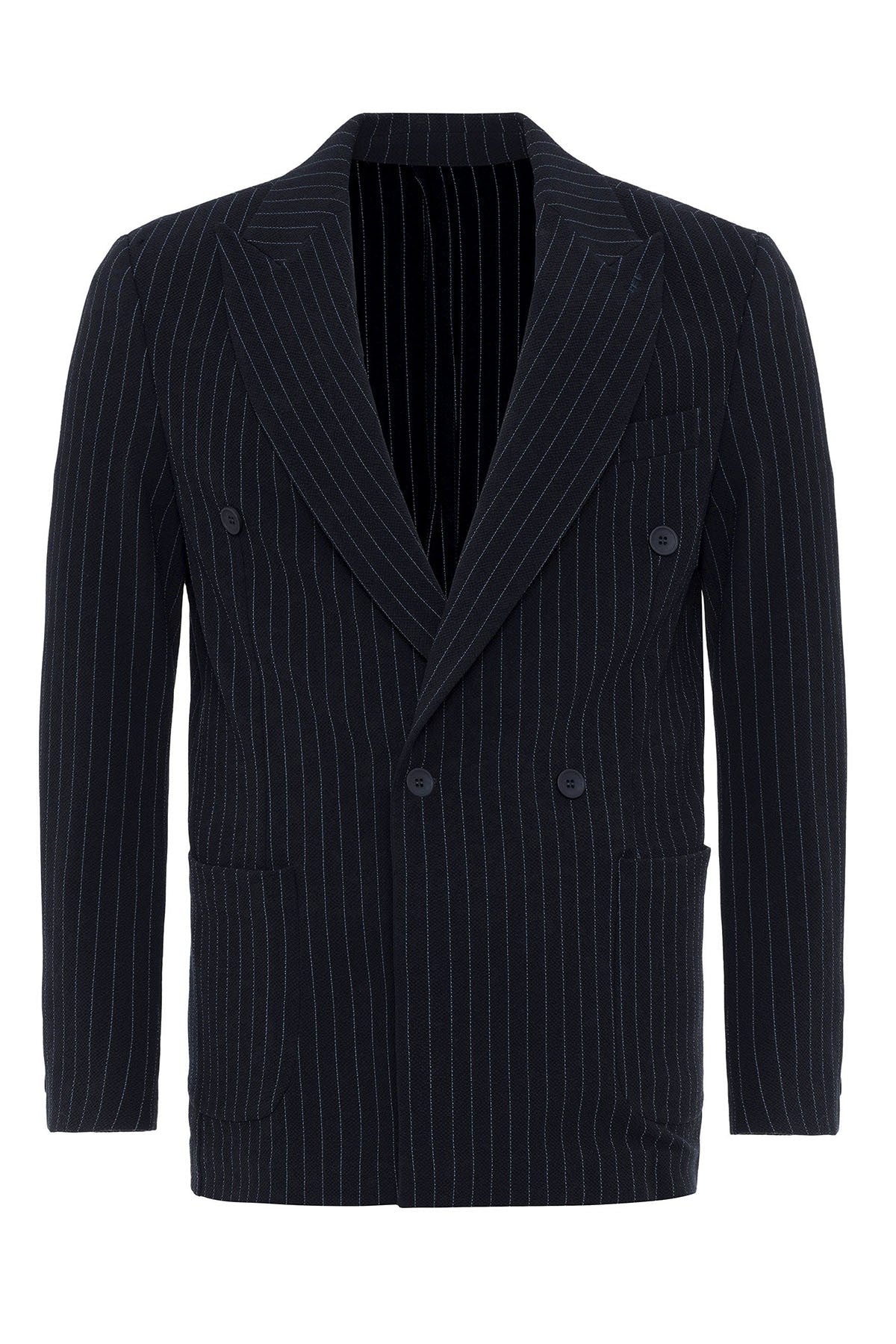 Antioch Single-Button Double-Breasted Striped Men's Blazer