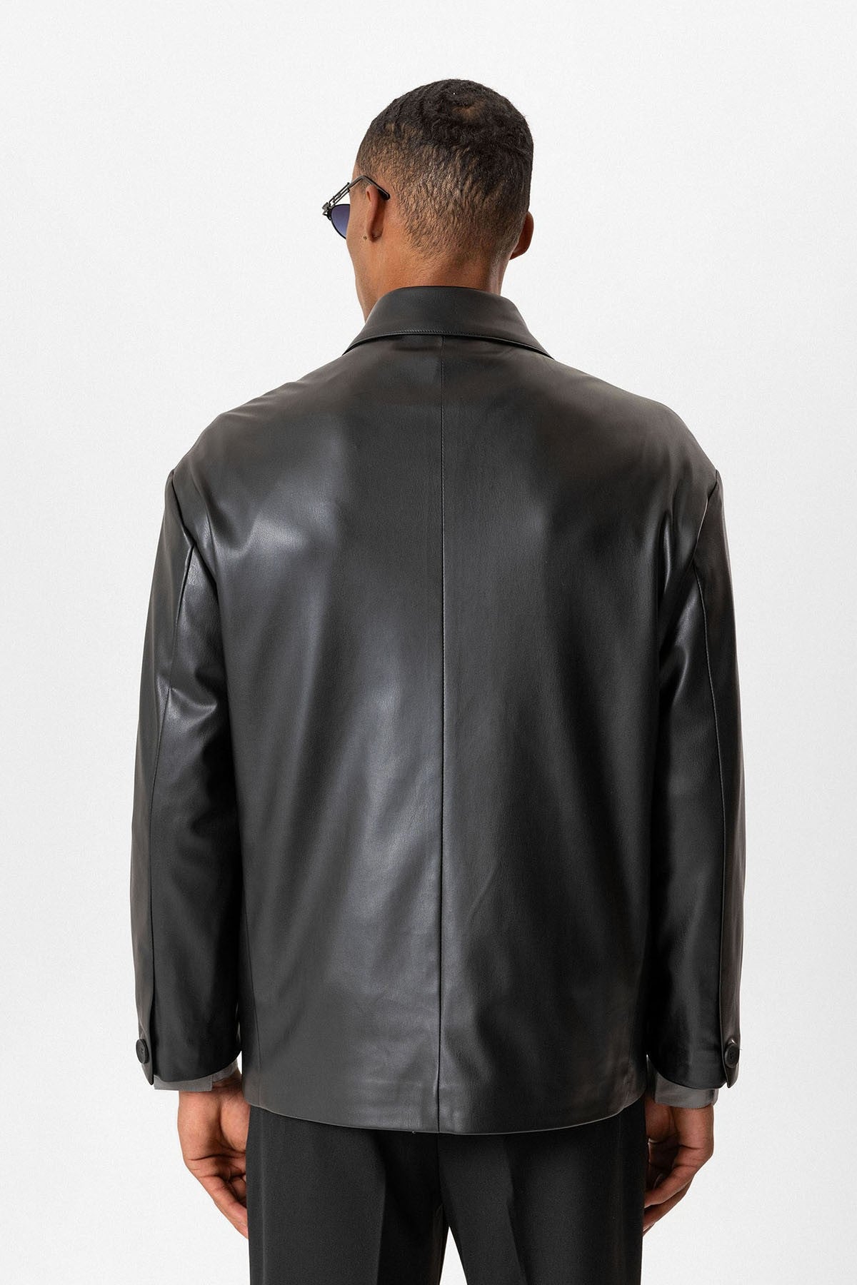 Antioch Faux Leather Double-Breasted Men's Jacket
