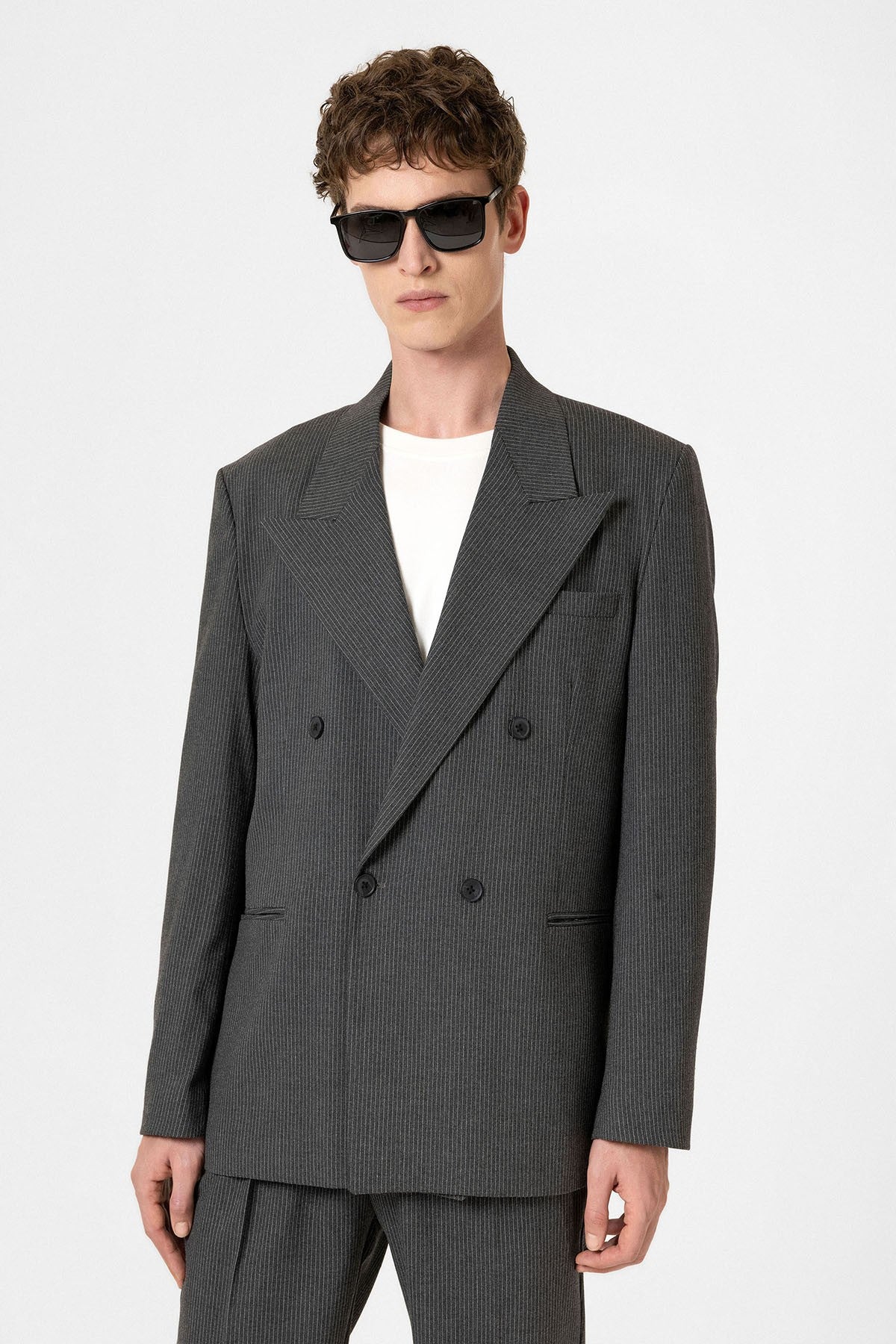Antioch Comfortable Double-Breasted Striped Men's Blazer