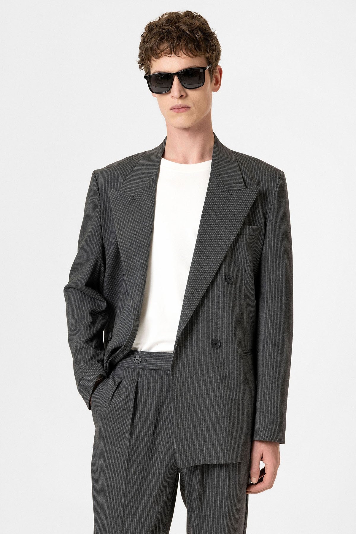 Antioch Comfortable Double-Breasted Striped Men's Blazer
