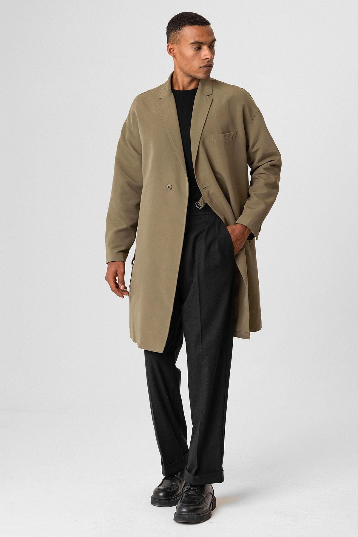 Antioch Toka Men's Trench Coat with Detailed Design