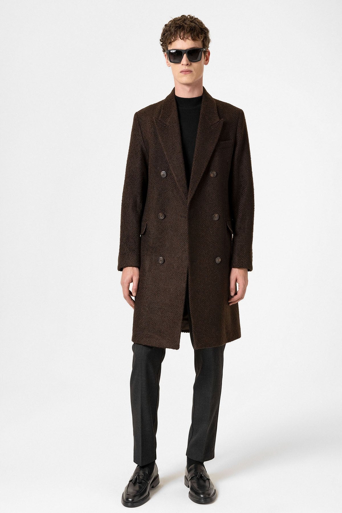 Antioch Men's Herringbone-Patterned Coat