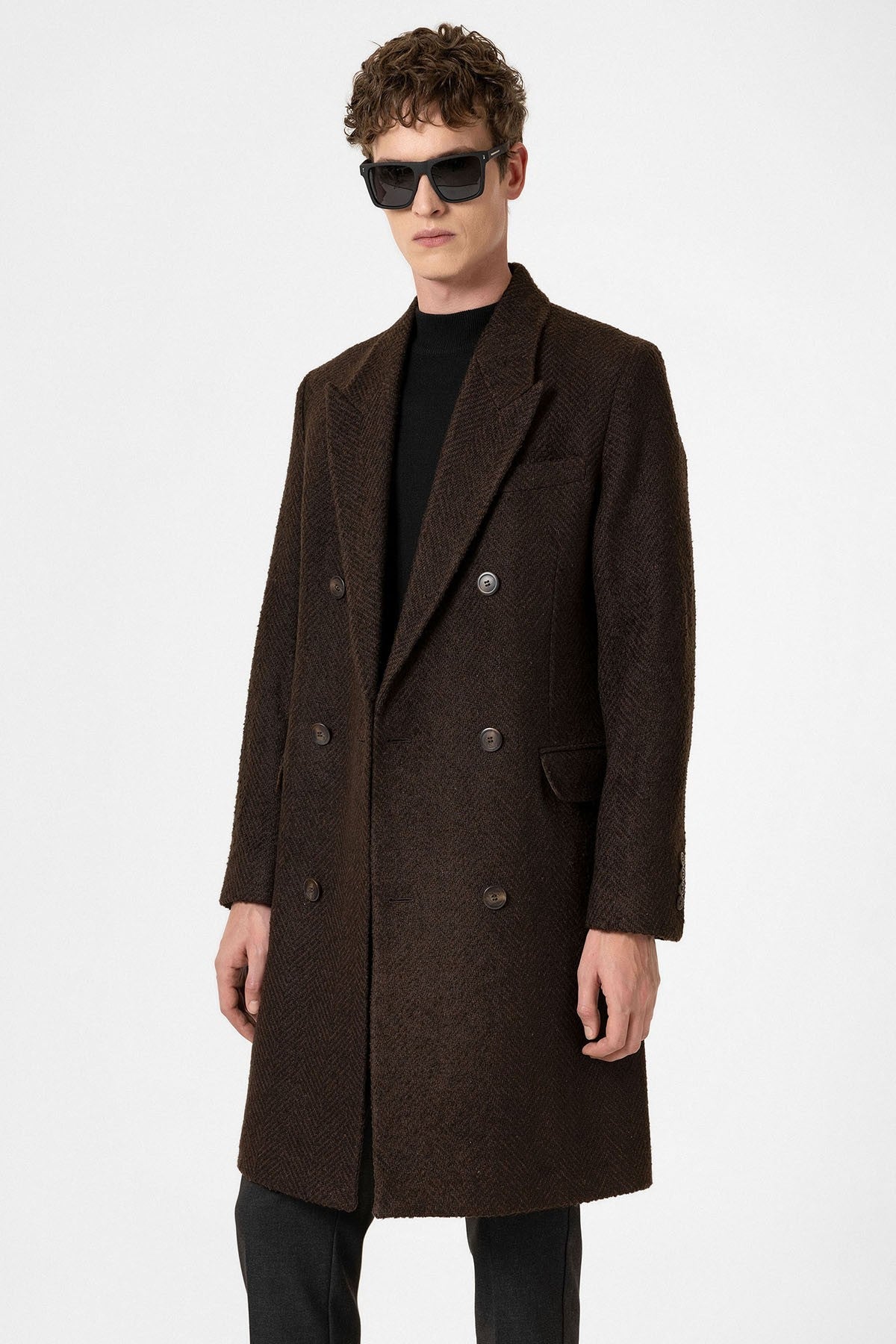Antioch Men's Herringbone-Patterned Coat