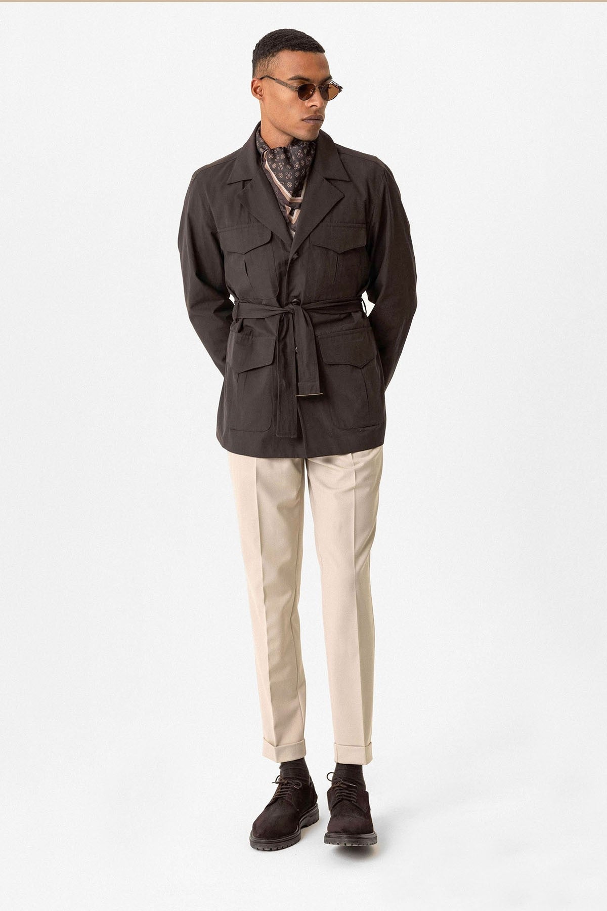 Antioch Arched Collar Men's Safari Trench Coat