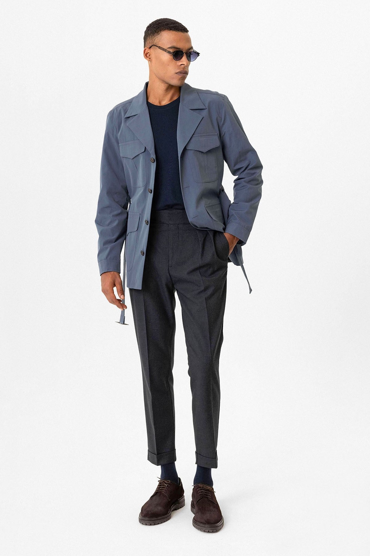 Antioch Arched Collar Men's Safari Trench Coat