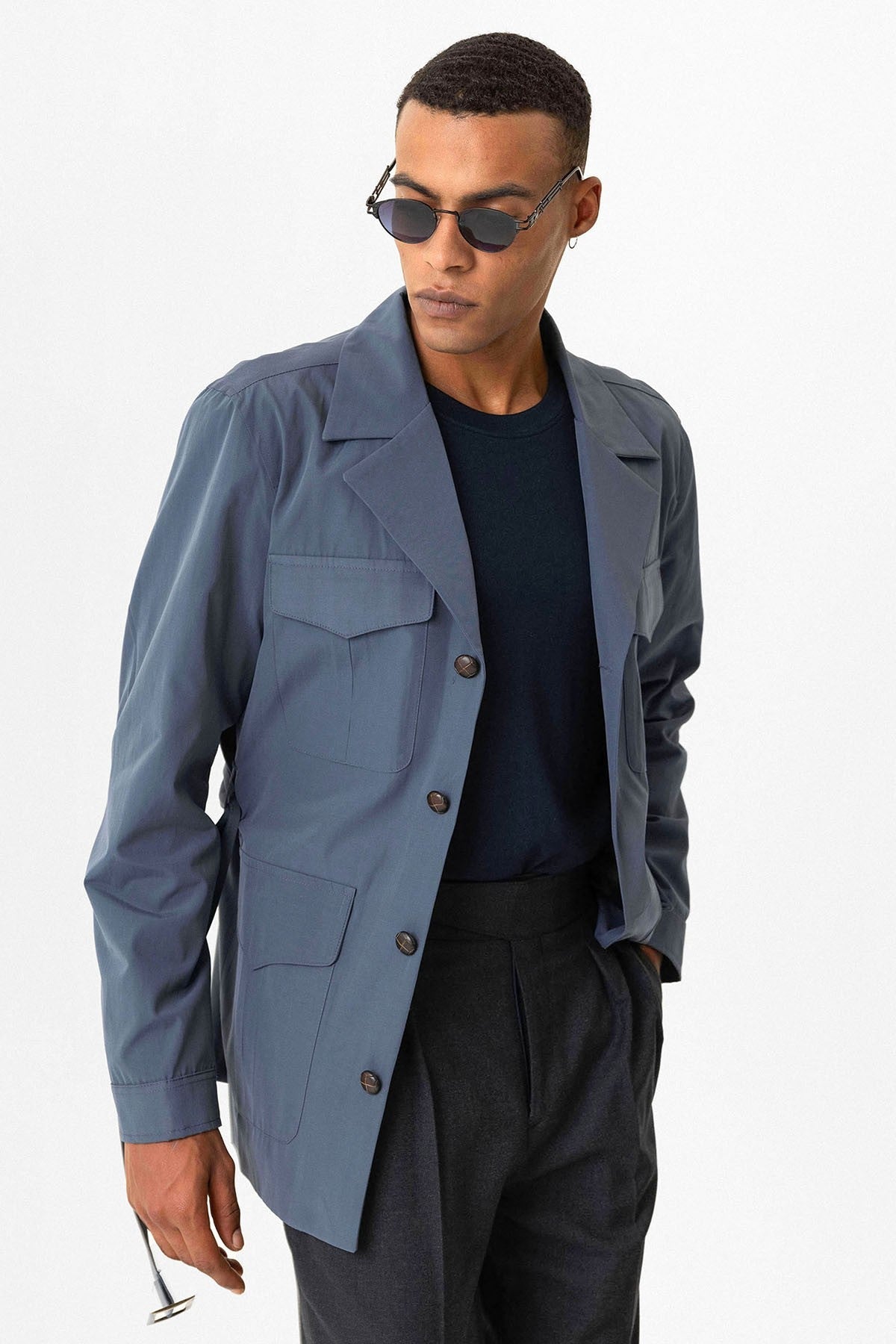 Antioch Arched Collar Men's Safari Trench Coat