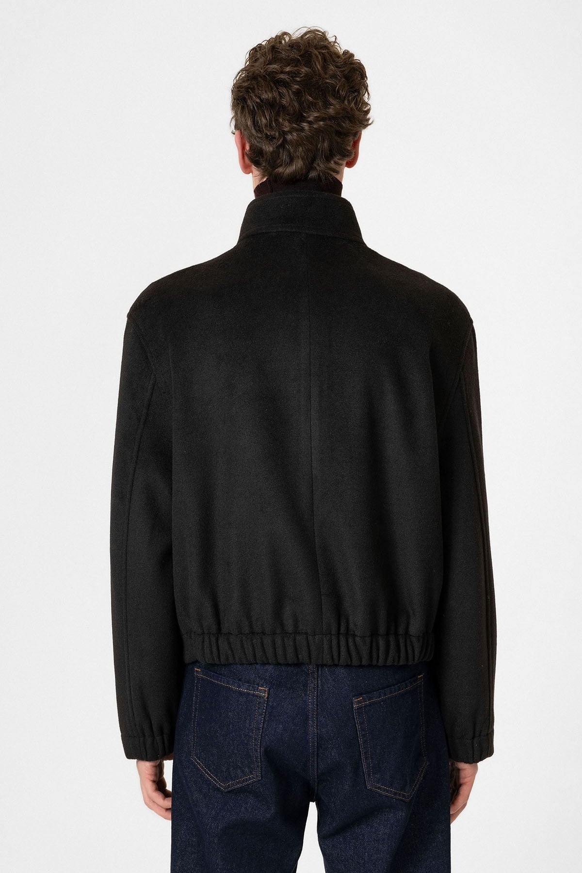 Men's Wool-Blend Stand-Up Collar Coat