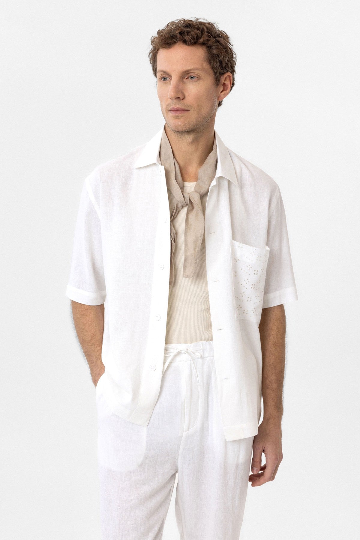 Antioch Short-Sleeve Men's Shirt with Linen Blend