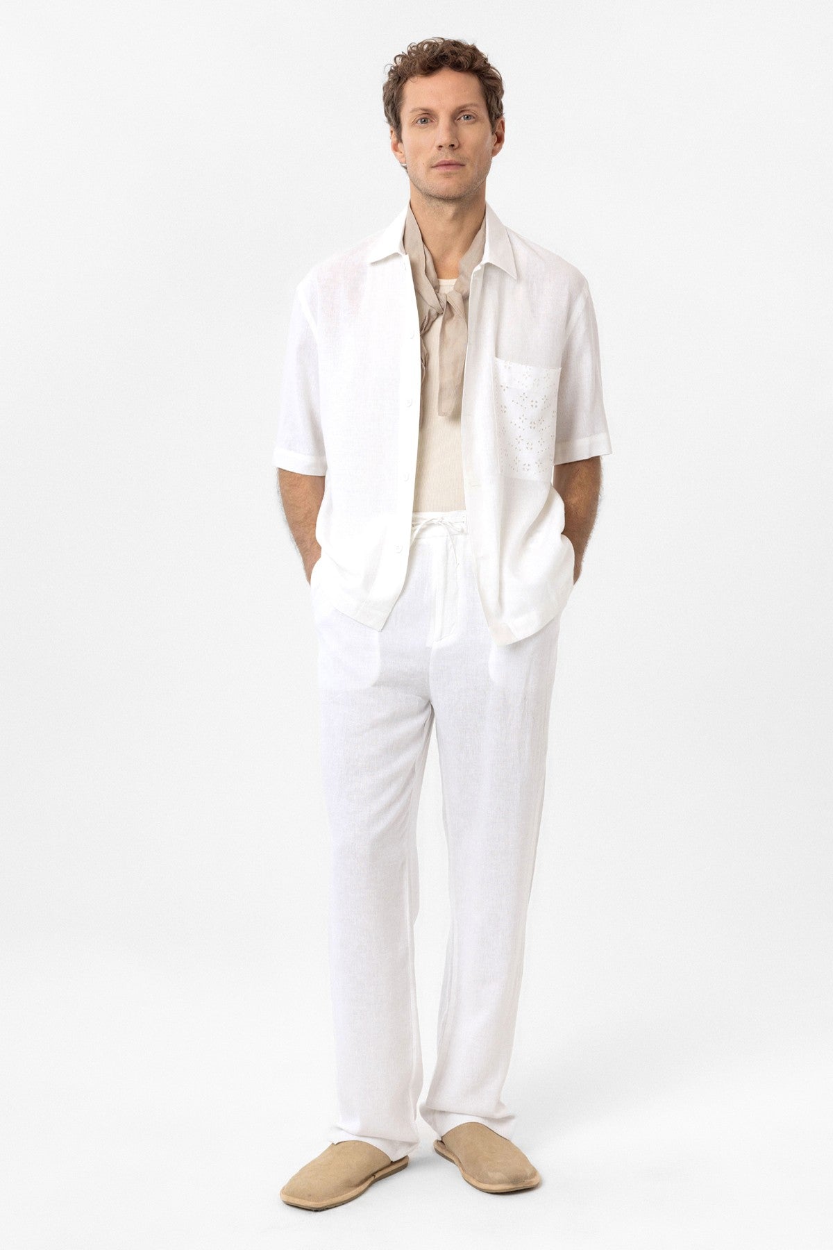 Antioch Short-Sleeve Men's Shirt with Linen Blend