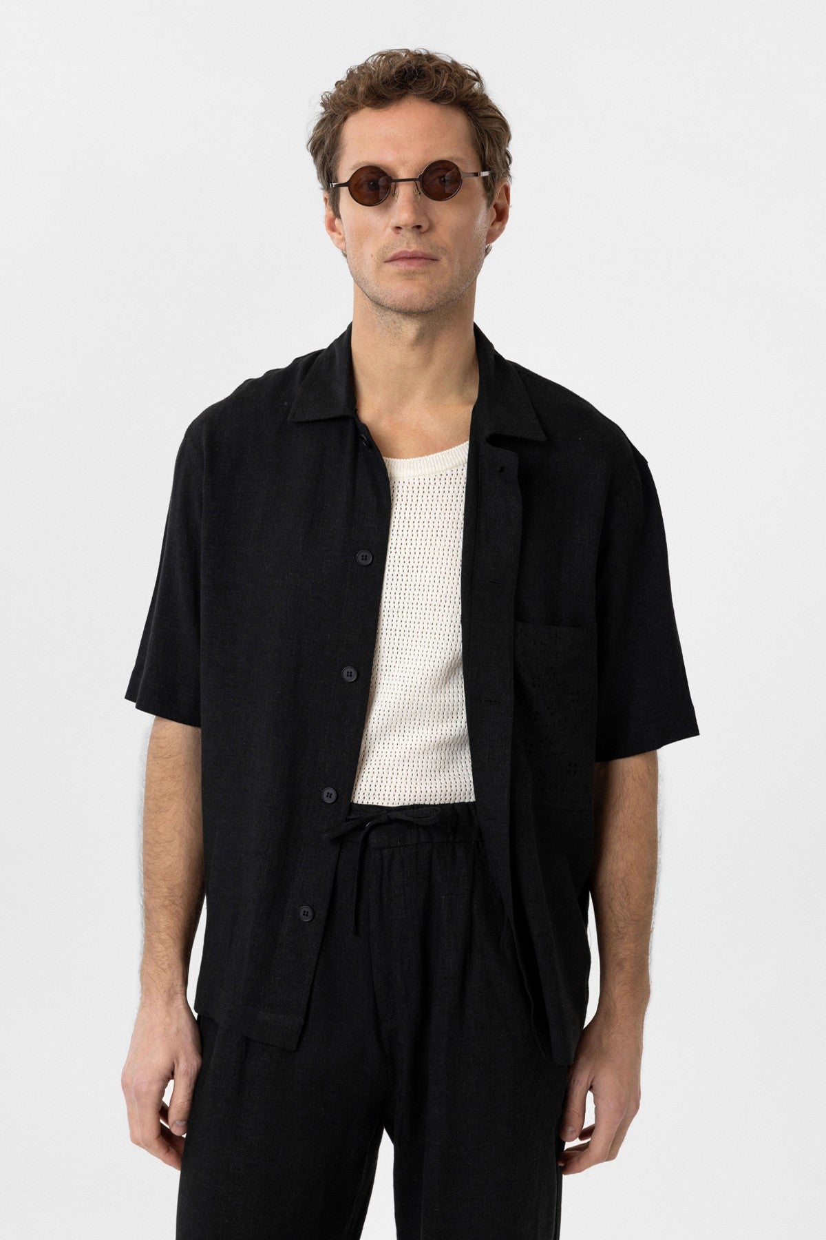 Antioch Short-Sleeve Men's Shirt with Linen Blend