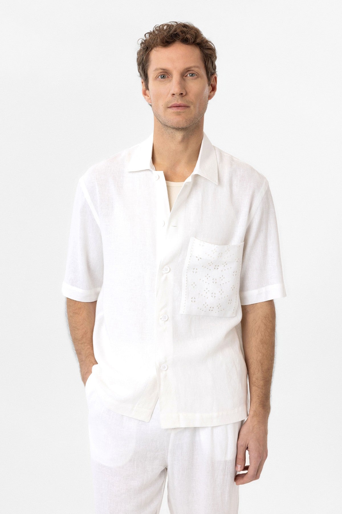 Antioch Short-Sleeve Men's Shirt with Linen Blend