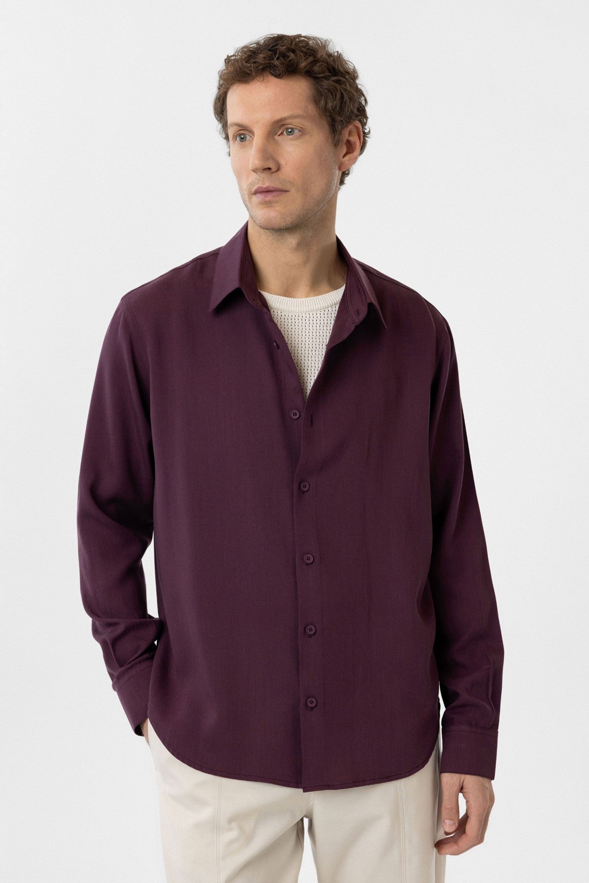 Relax Fit Lyocell Fabric Men's Shirt