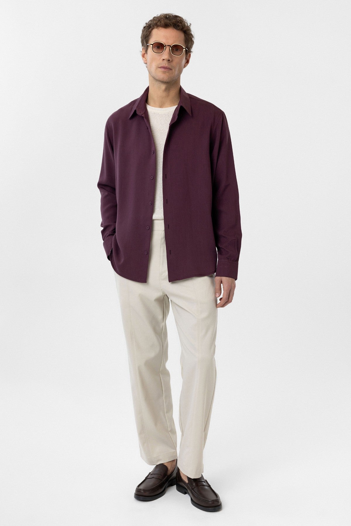 Relax Fit Lyocell Fabric Men's Shirt