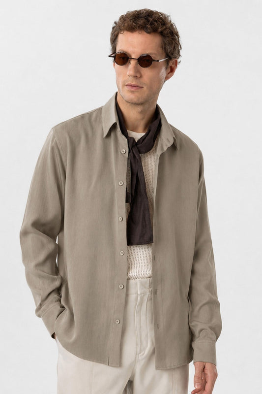 Relax Fit Lyocell Fabric Men's Shirt