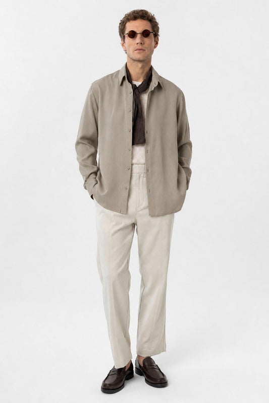 Relax Fit Lyocell Fabric Men's Shirt