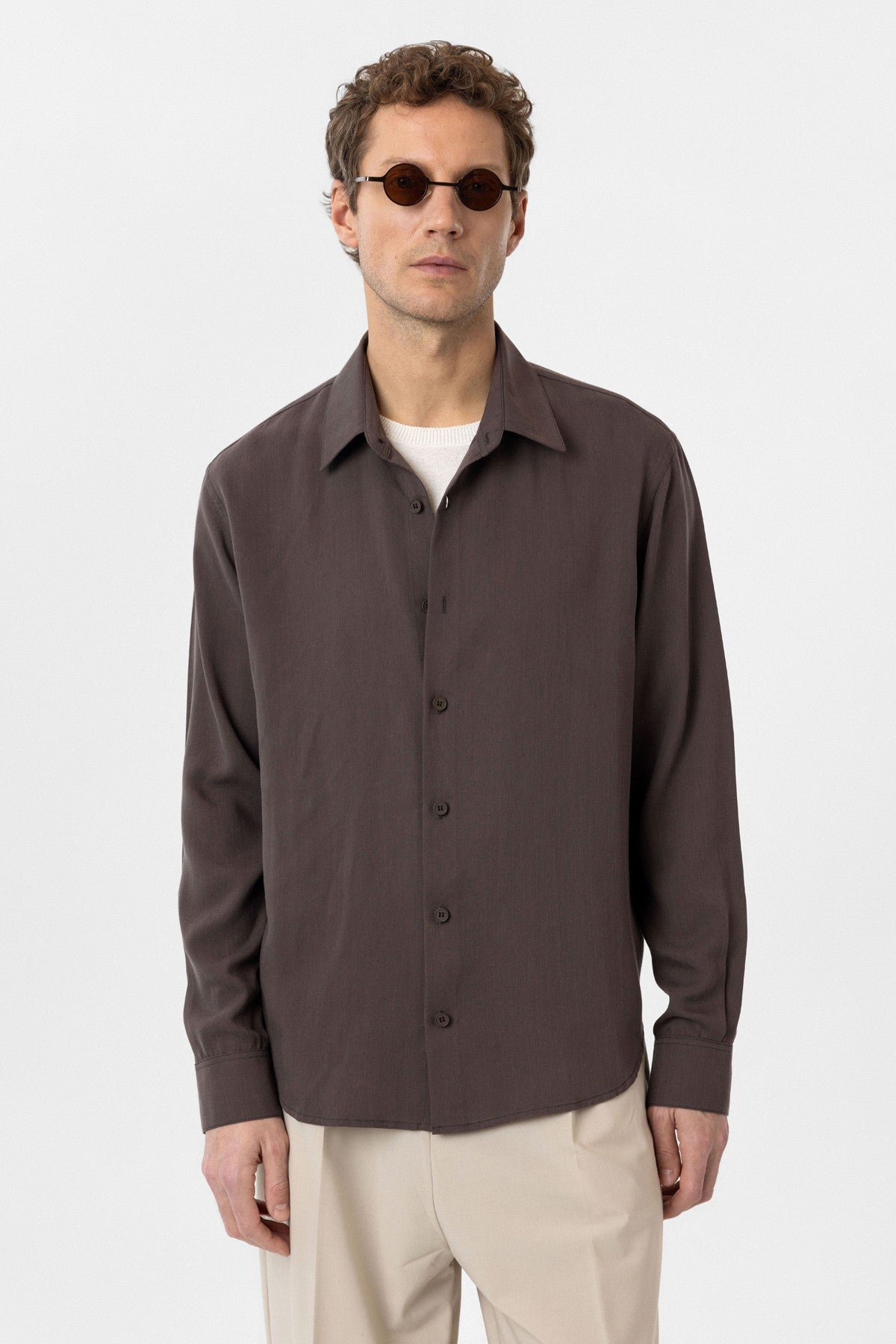 Relax Fit Lyocell Fabric Men's Shirt