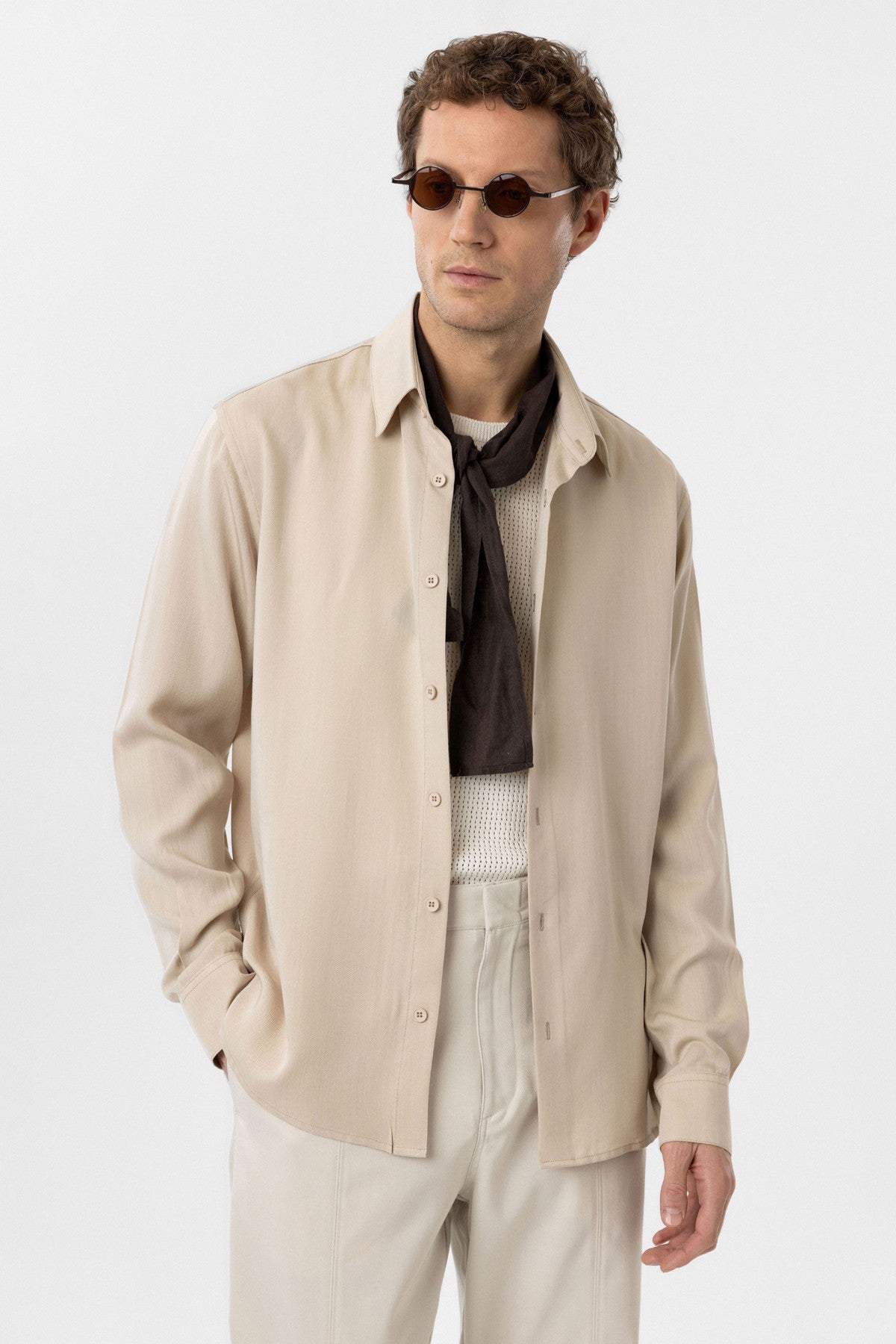 Relax Fit Lyocell Fabric Men's Shirt