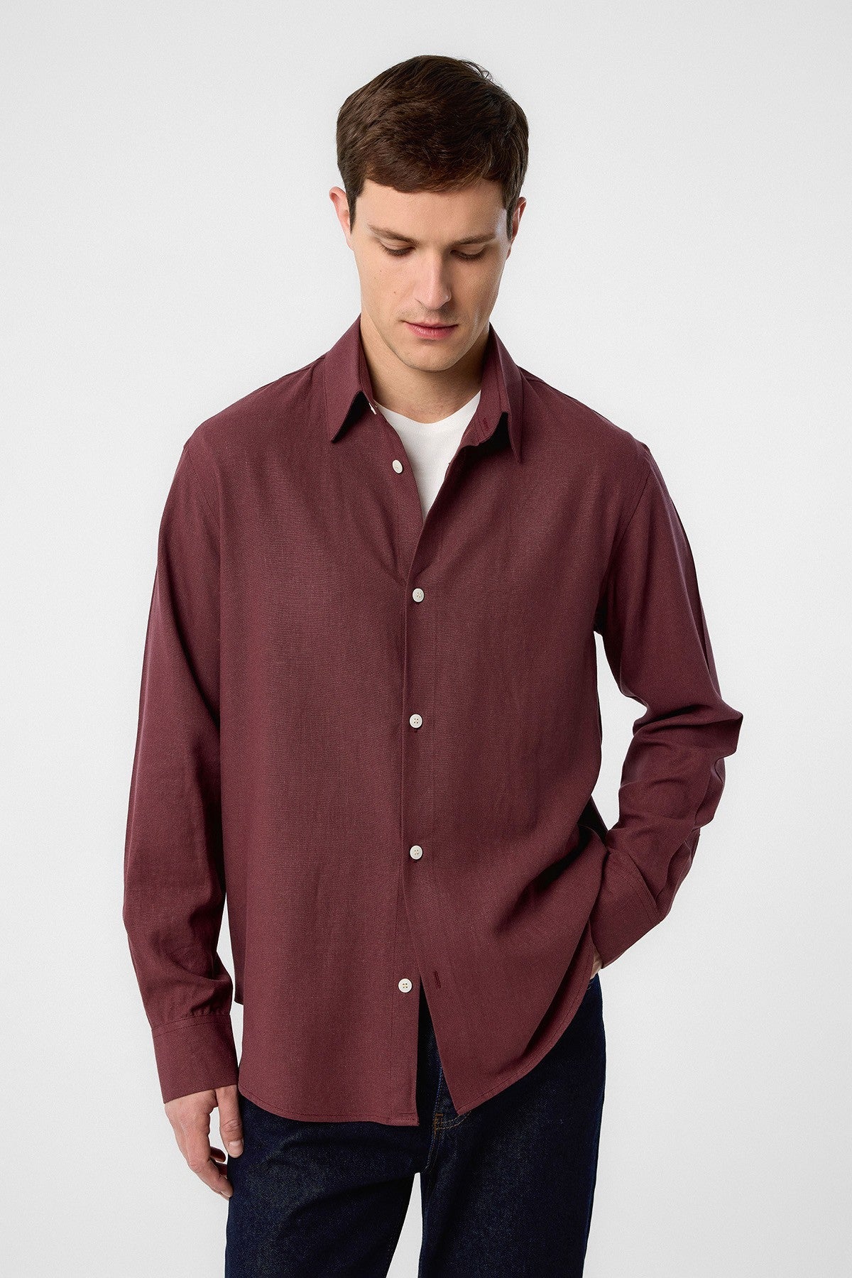 Antioch Relax Fit Men's Linen-Blend Shirt