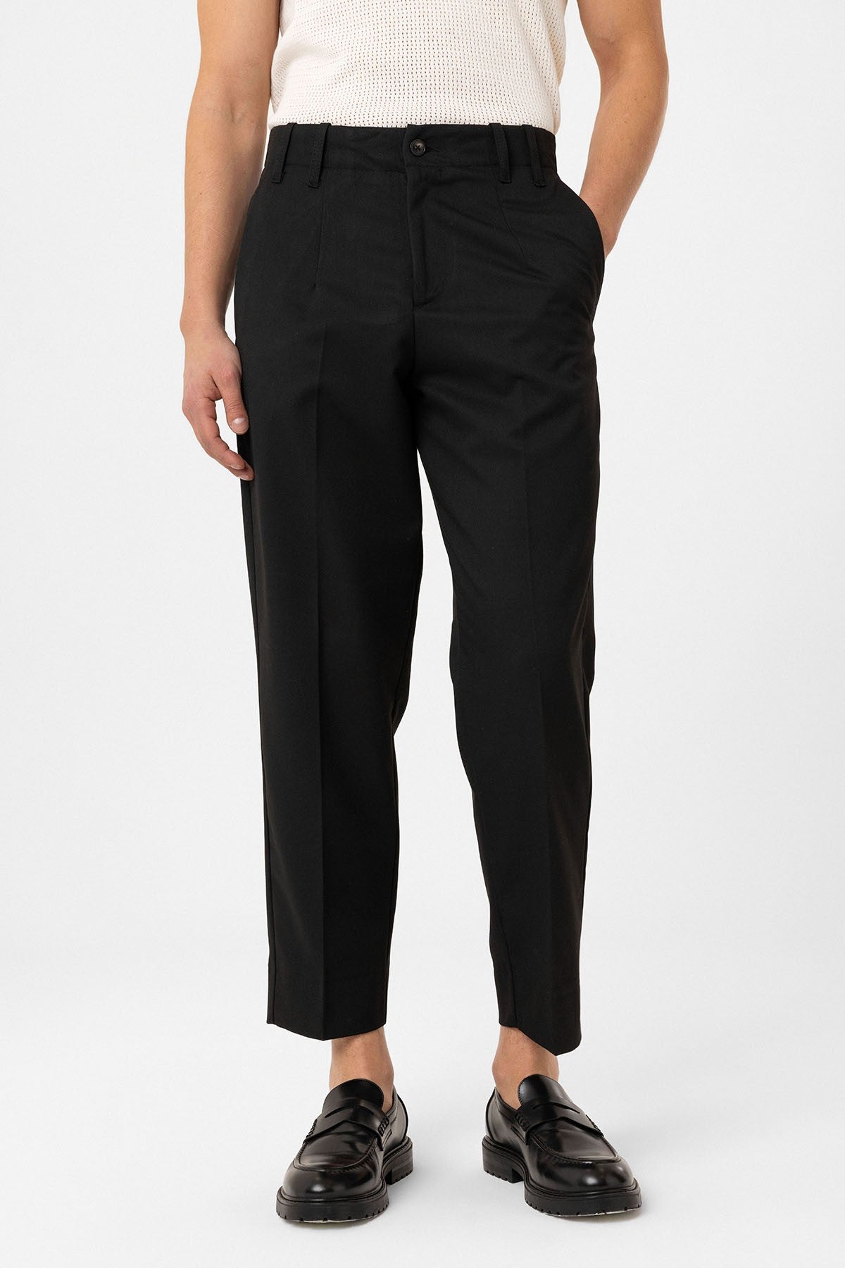 High-Waisted Straight-Fit Men's Pants