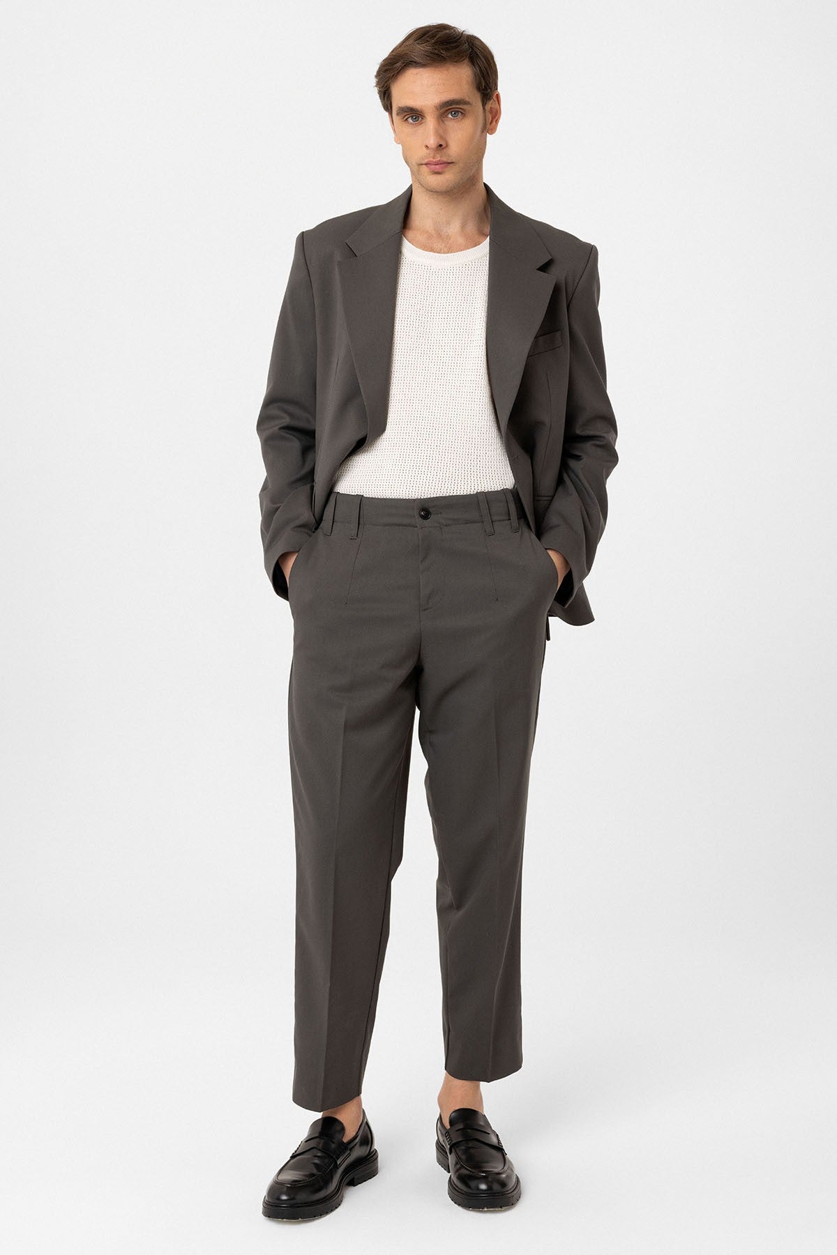High-Waisted Straight-Fit Men's Pants