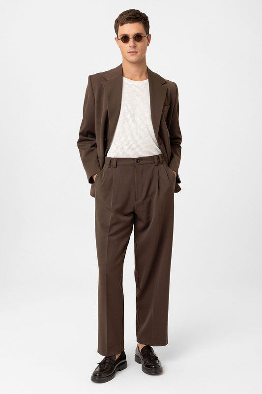 Antioch Yüksel Bel Relax Fit Pleated Men's Pants