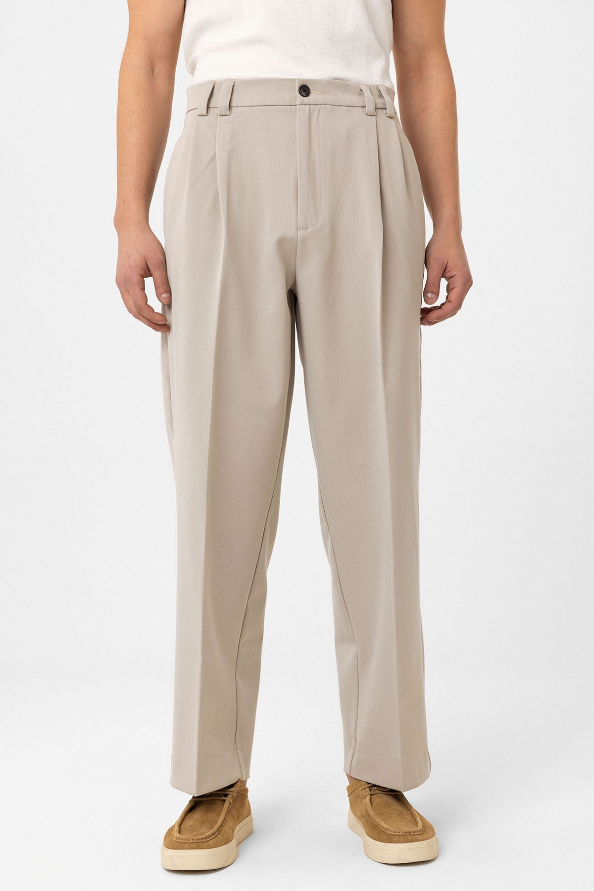 Antioch Yüksel Bel Relax Fit Pleated Men's Pants