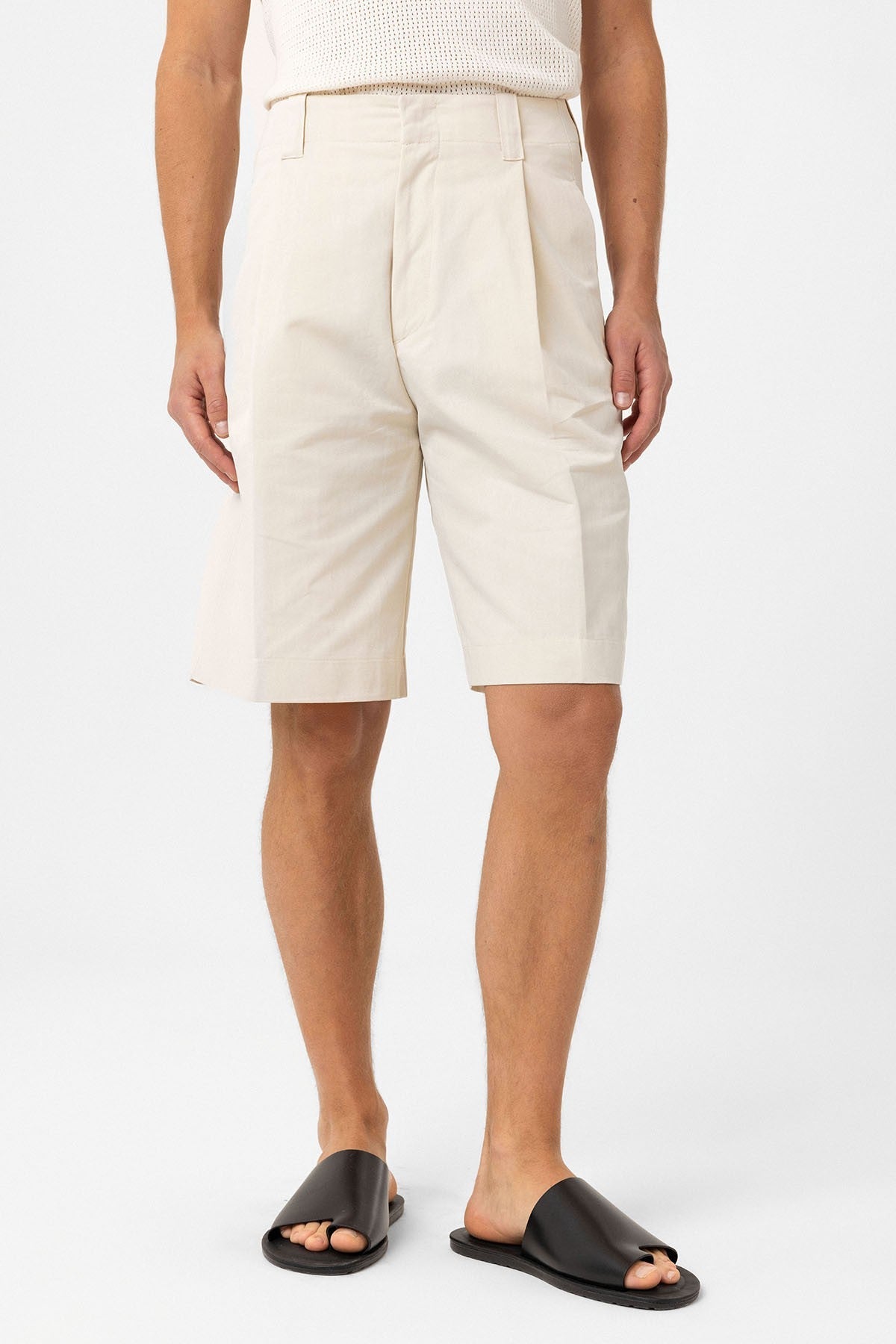 Antioch High-Waisted Pleated Relaxed Bermuda Shorts for Men